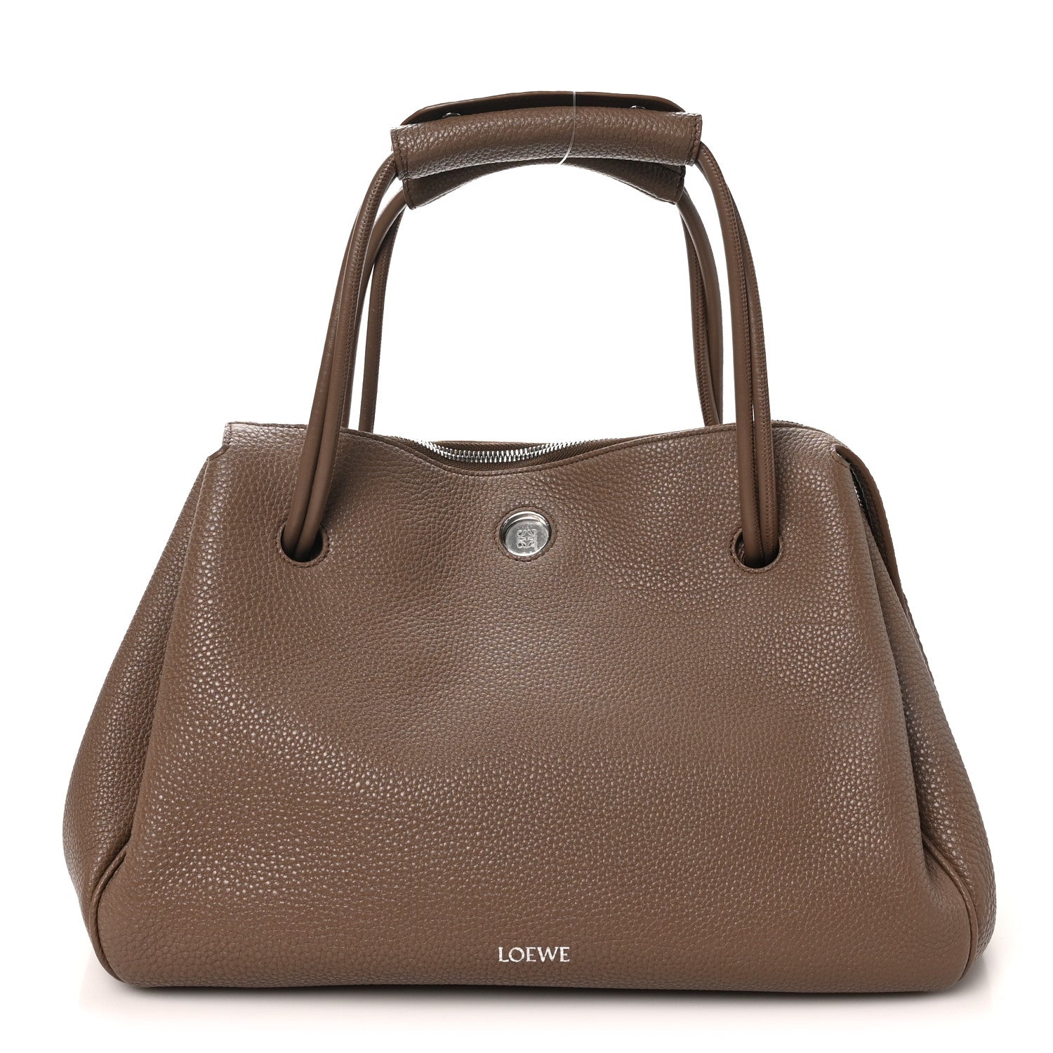 Supple Grained Calfskin Large Madrid Bag  Taupe