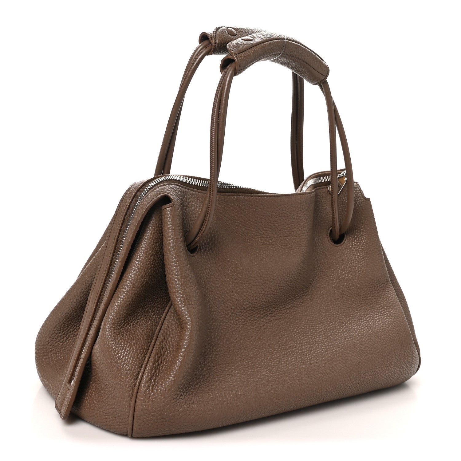 Supple Grained Calfskin Large Madrid Bag  Taupe — view 3