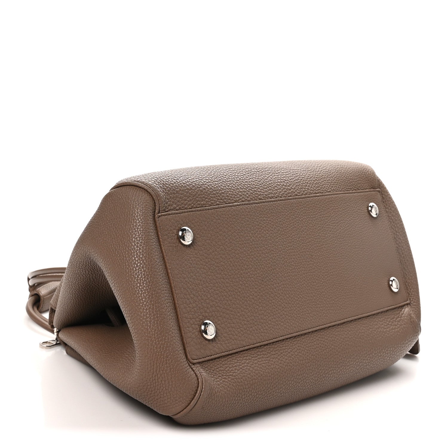 Supple Grained Calfskin Large Madrid Bag  Taupe — view 4