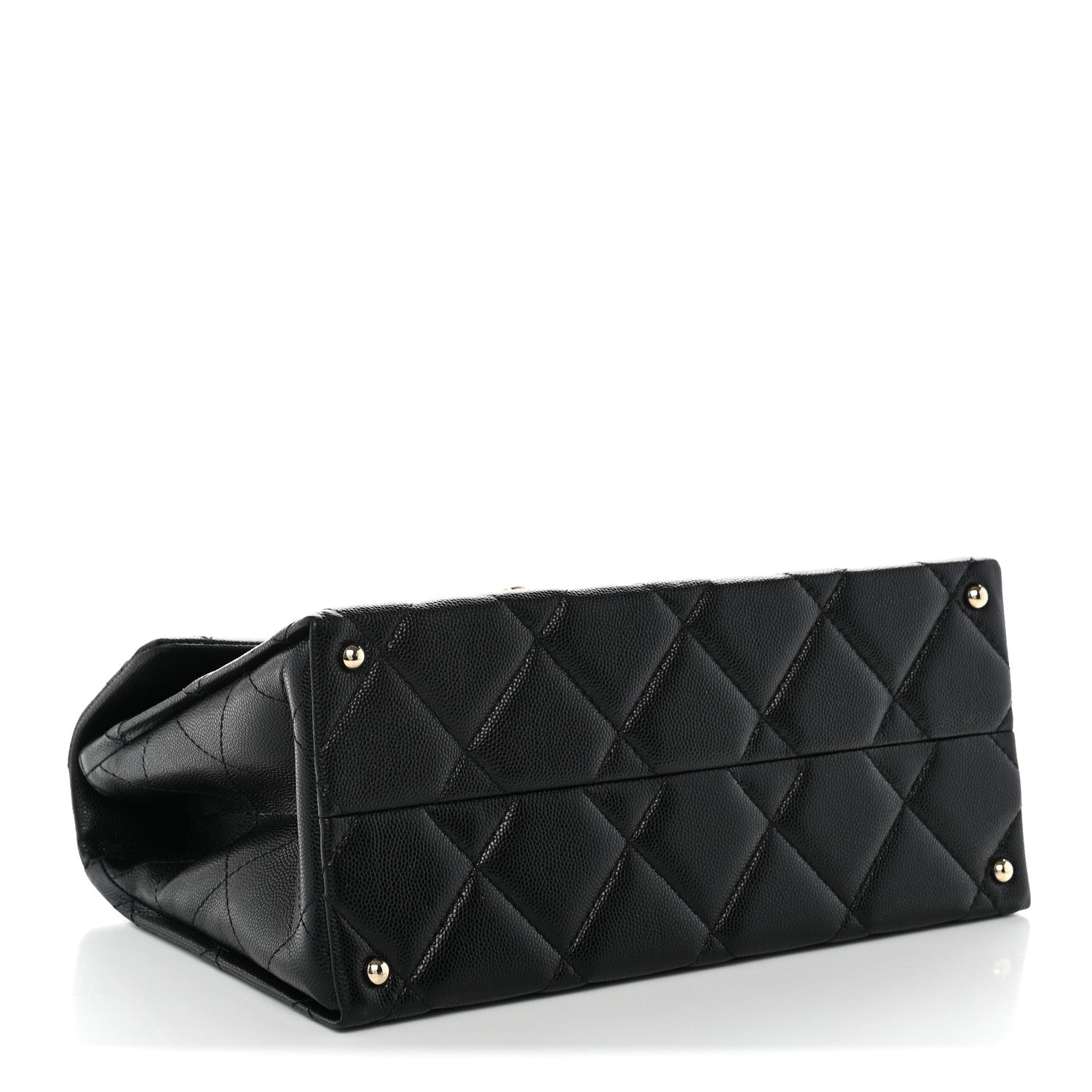 Caviar Quilted Medium Retro Twist Top Handle Flap Black — view 4