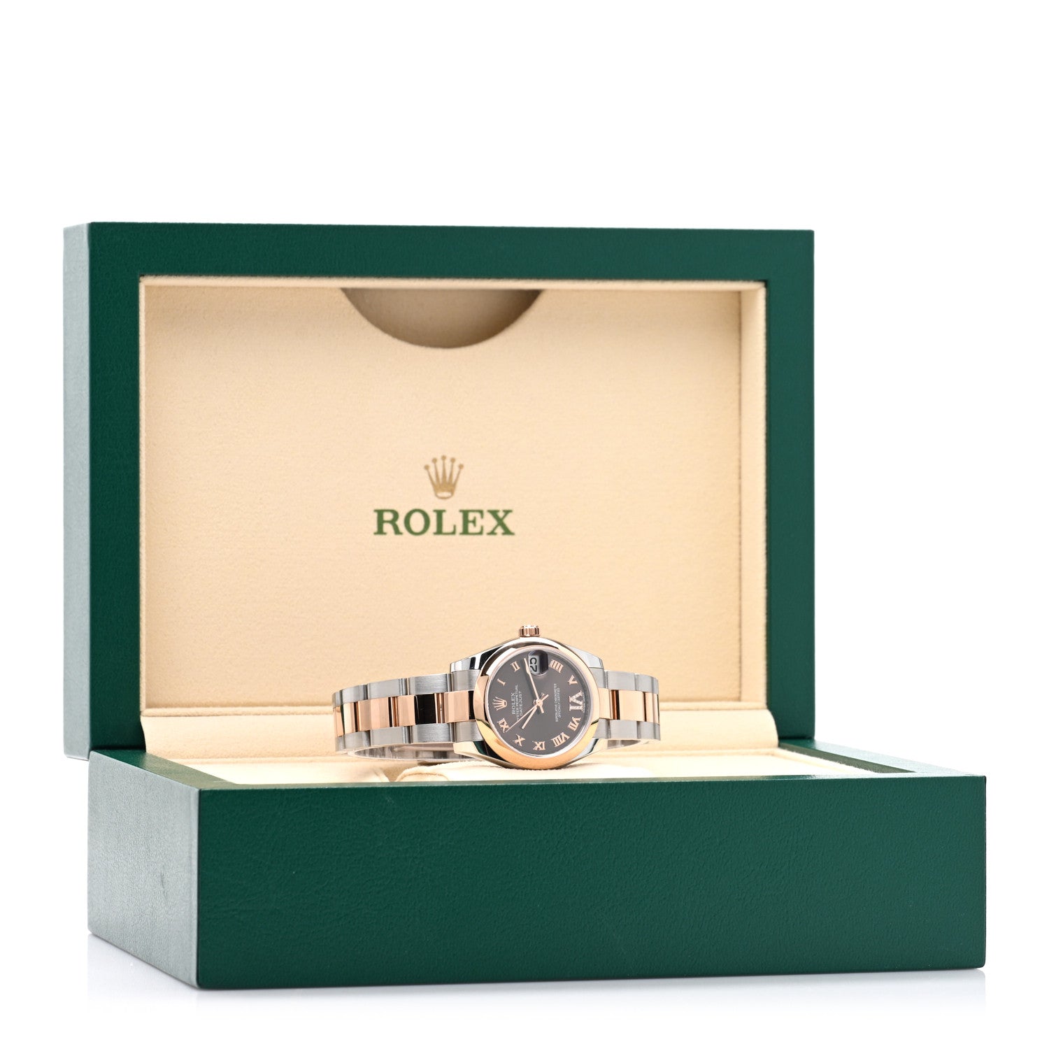 Stainless Steel 18K Everose Diamond 31mm Oyster Perpetual Datejust Watch Chocolate Roman 178241 — view 5