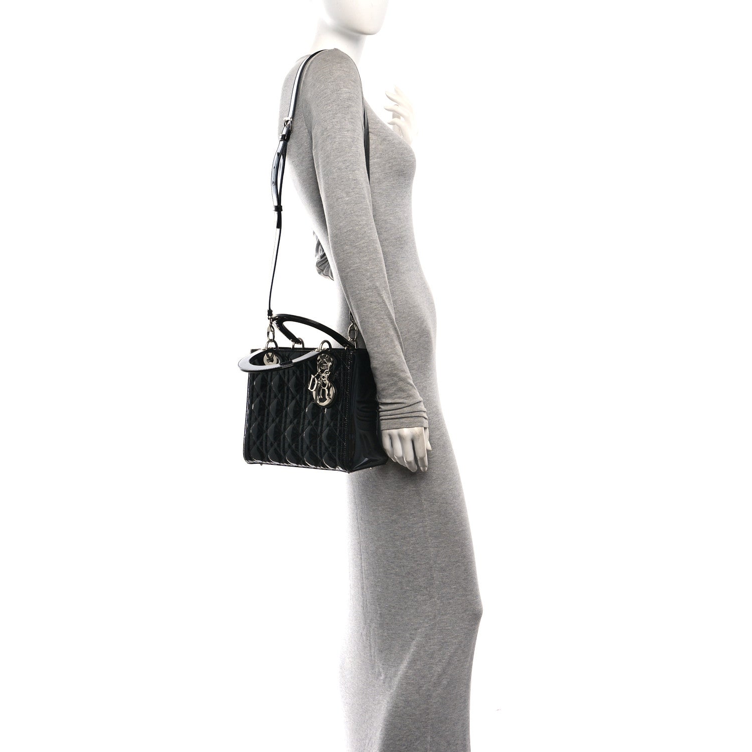 Patent Cannage Medium Lady Dior Black — view 2