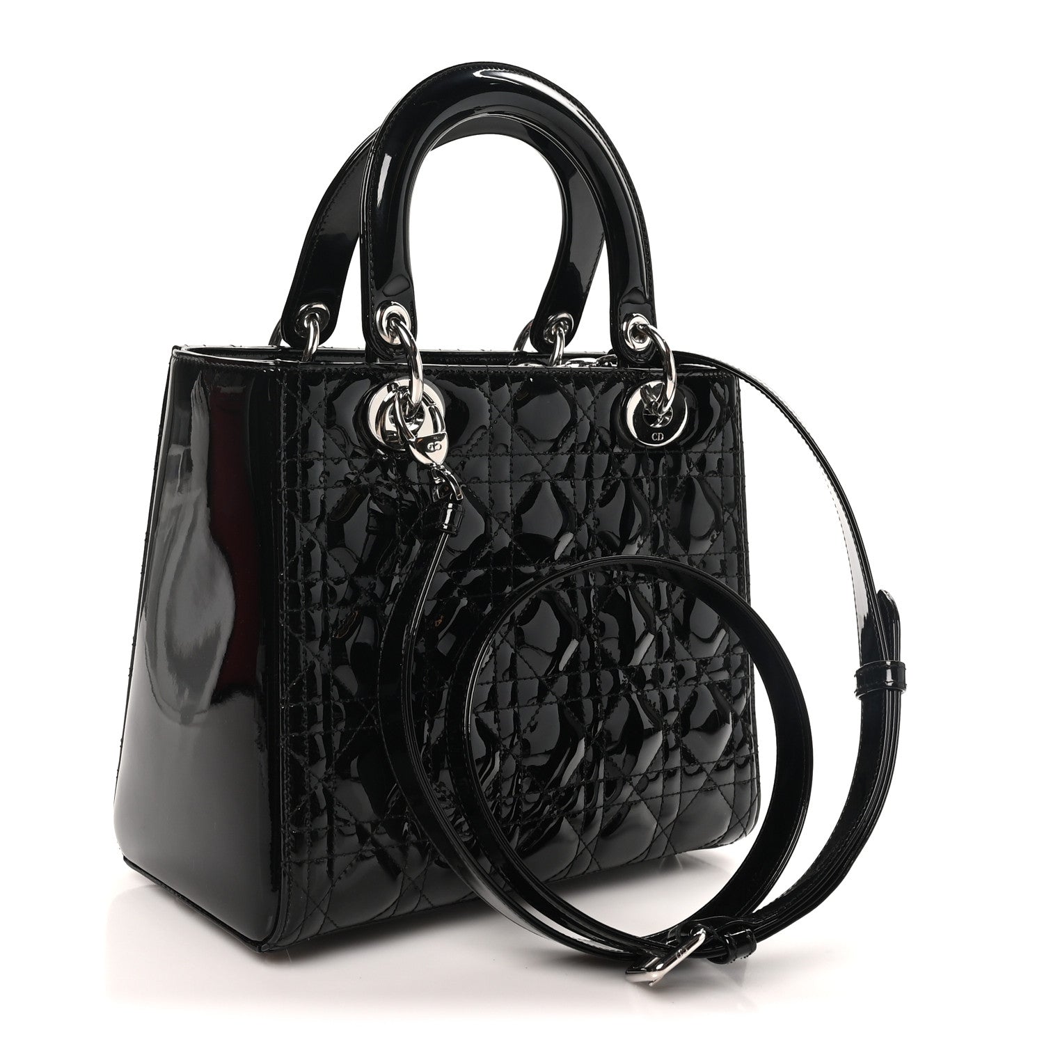 Patent Cannage Medium Lady Dior Black — view 3