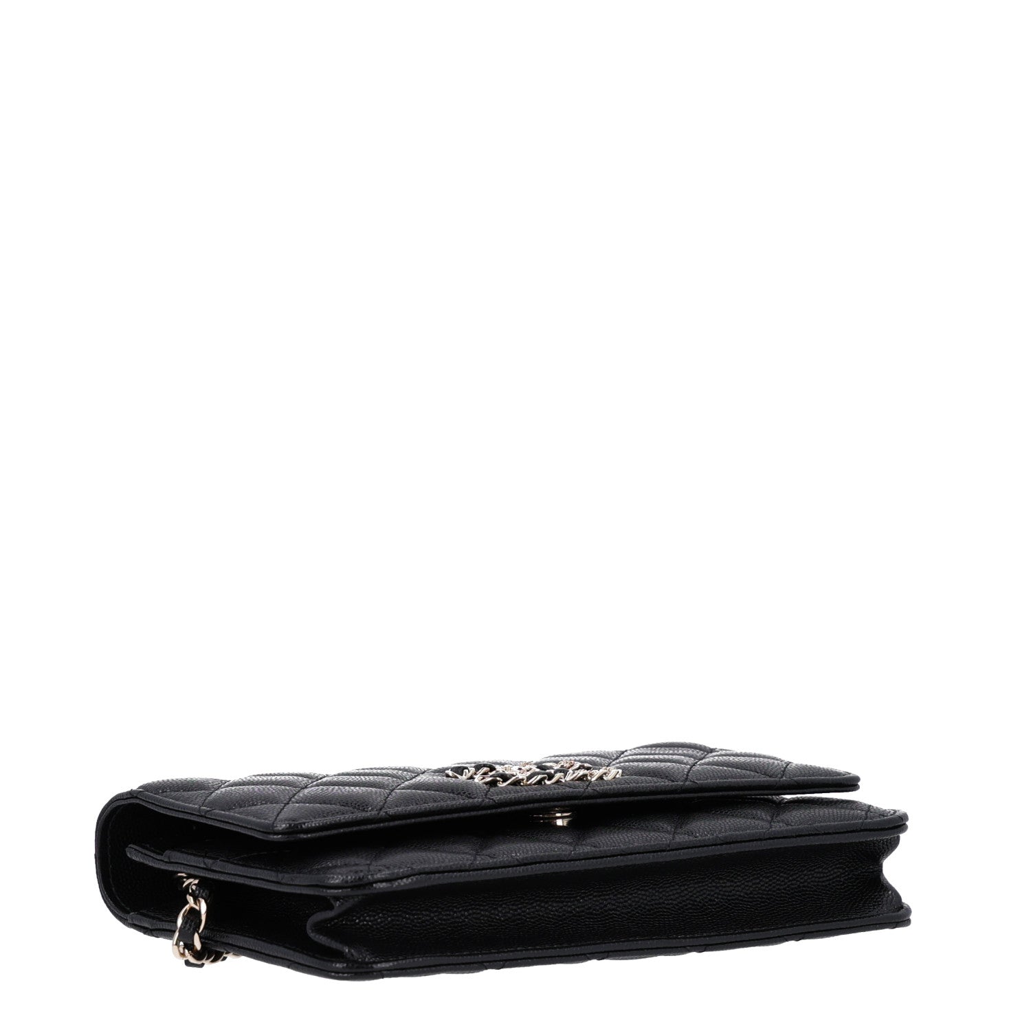 Caviar Quilted French New Wave Chain CC Wallet On Chain WOC Black — view 4