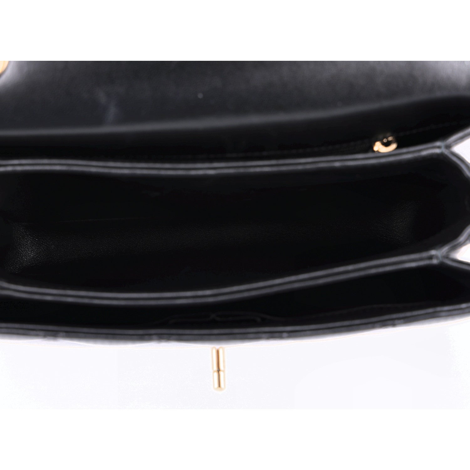 Lambskin Quilted Small Trendy CC Dual Handle Flap Bag Black — view 5