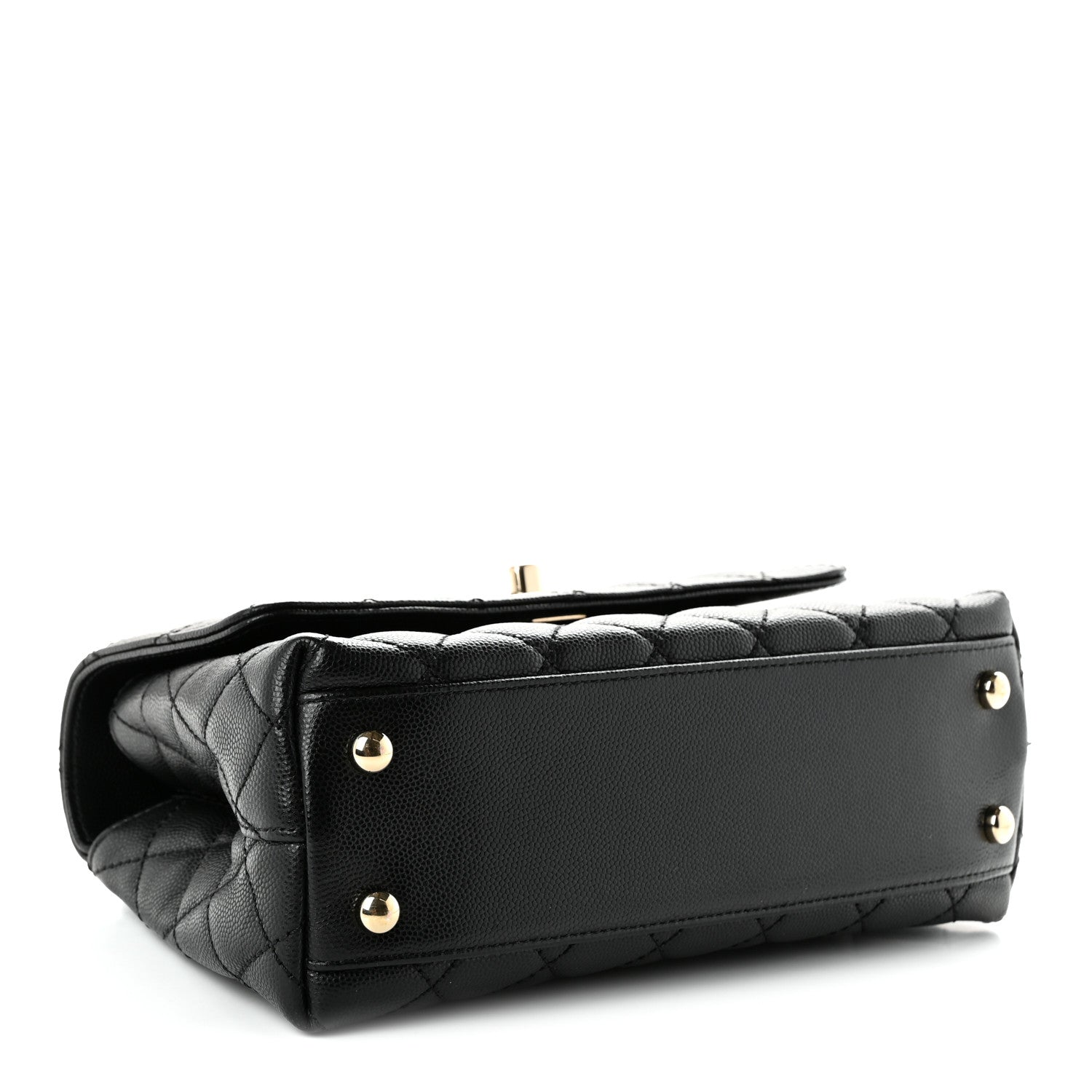 Caviar Quilted Mini Coco Handle Flap Black — view 4