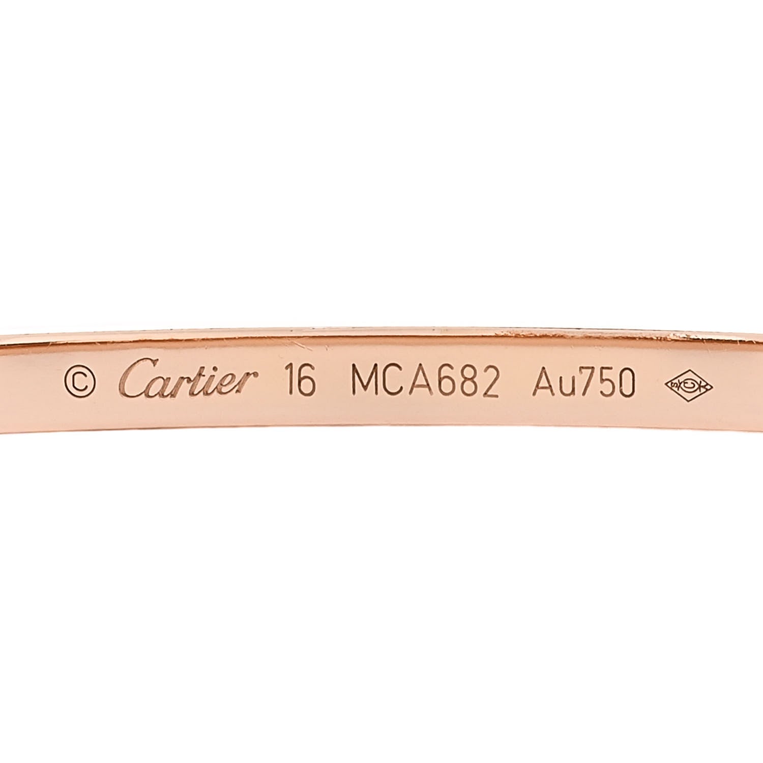18K Pink Gold Diamond Small LOVE Paved Bracelet 16 — view 3
