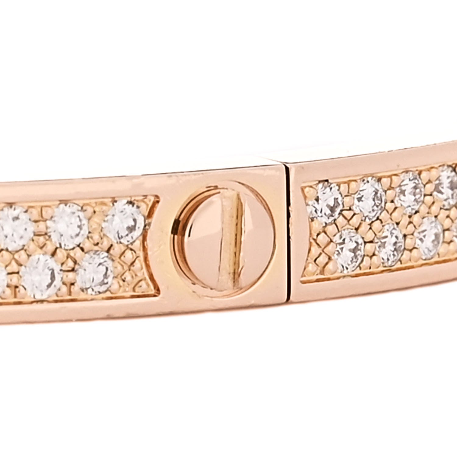 18K Pink Gold Diamond Small LOVE Paved Bracelet 16 — view 5