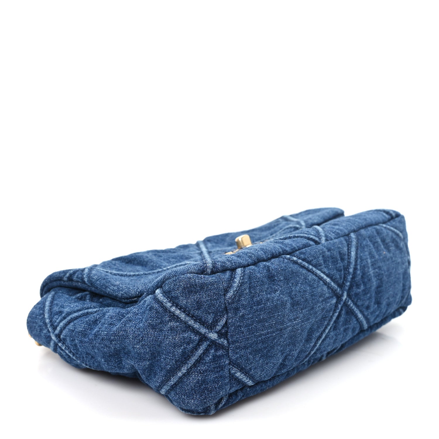 Denim Quilted Medium Chanel 19 Flap Blue — view 4