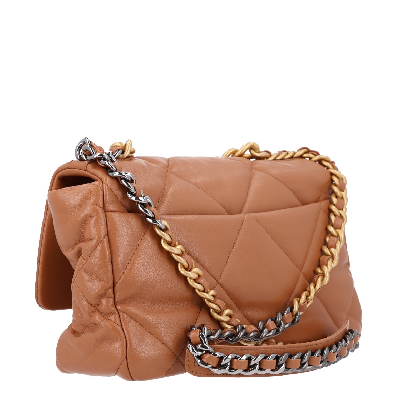 Lambskin Quilted Large Chanel 19 Flap Brown — view 3
