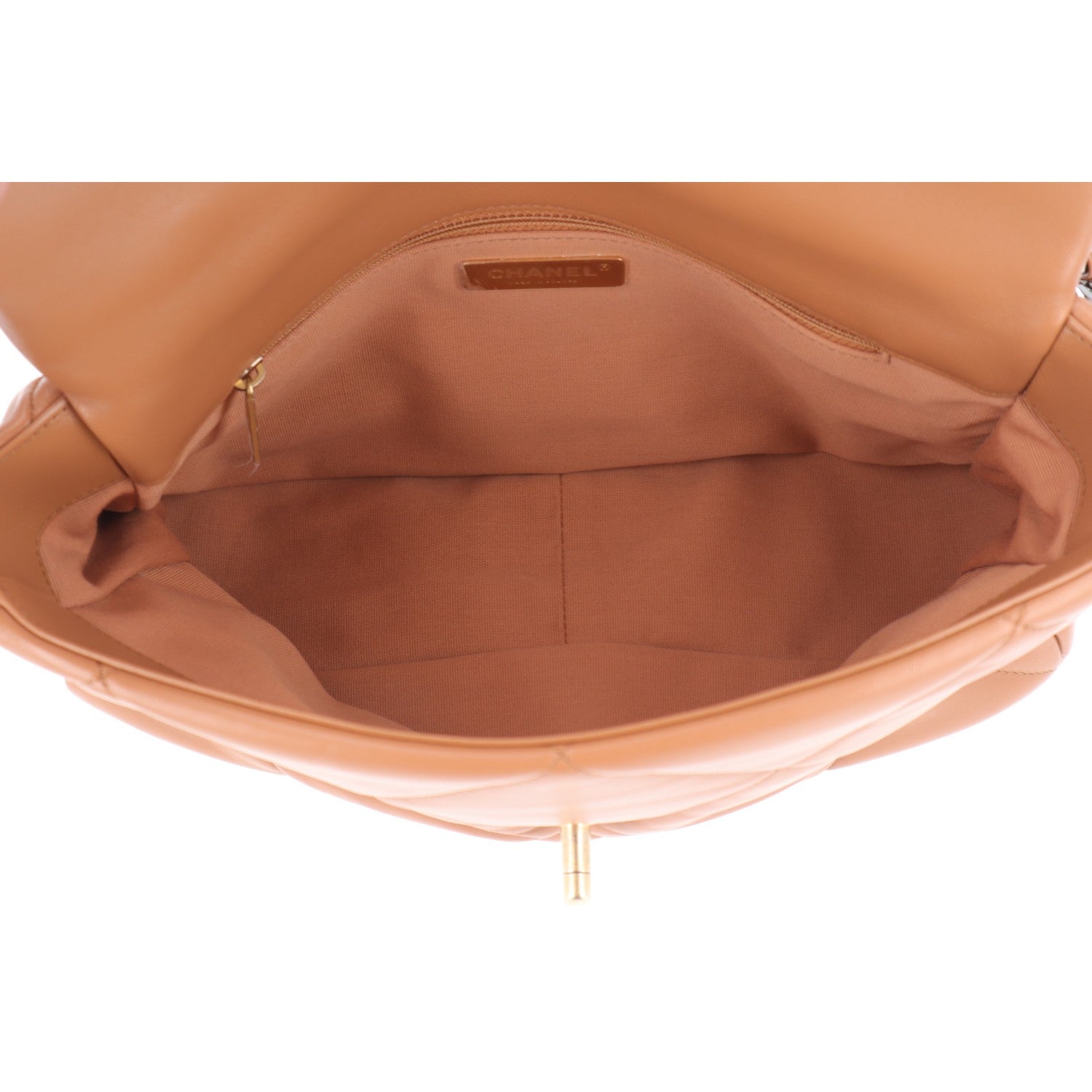 Lambskin Quilted Large Chanel 19 Flap Brown — view 5