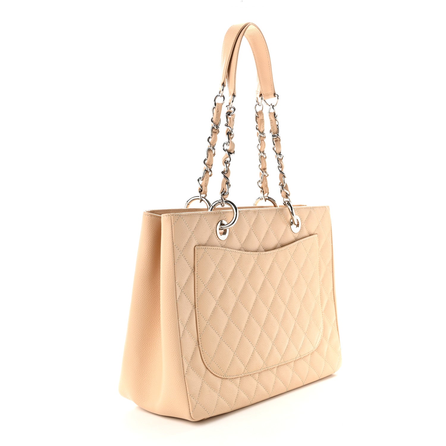 Caviar Quilted Grand Shopping Tote GST Beige — view 3