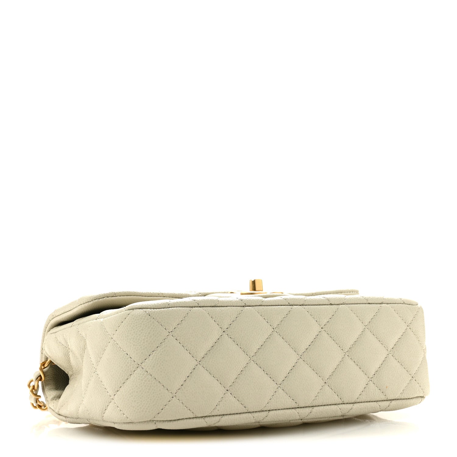 Caviar Quilted Small Handy CC Flap Light Grey — view 4