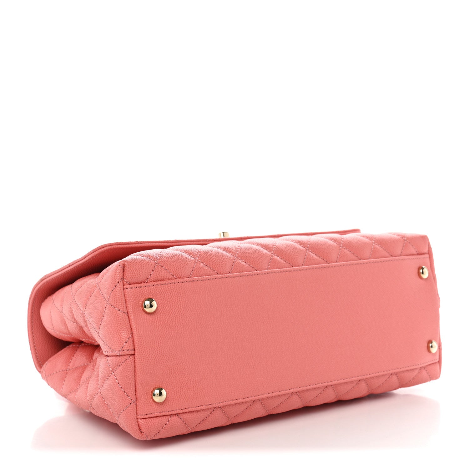 Caviar Quilted Small Coco Handle Flap Pink — view 4