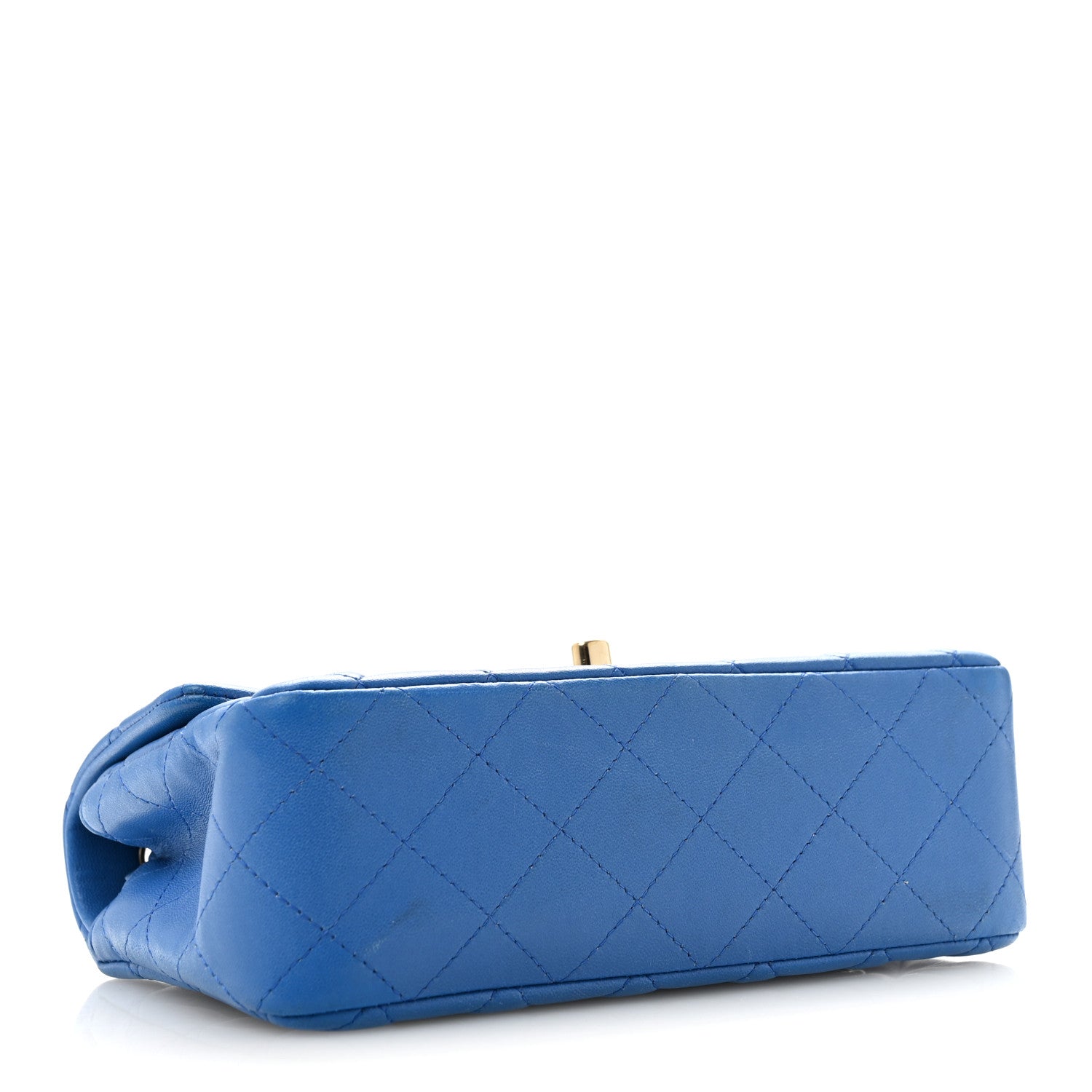 Lambskin Quilted Mini Rectangular Flap Blue — view 4