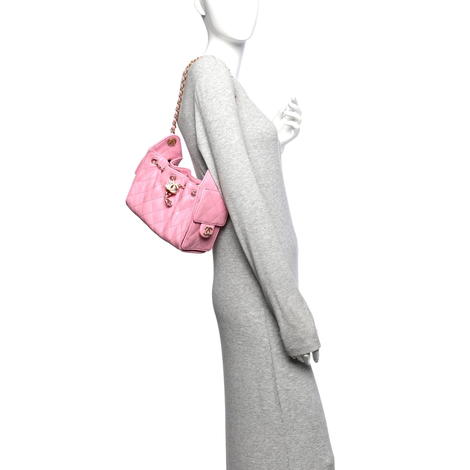 Caviar Quilted Mini Chanel 25 Handbag Pink — view 2