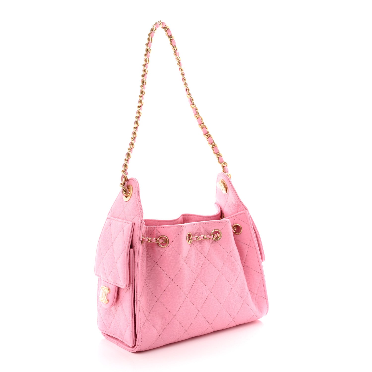 Caviar Quilted Mini Chanel 25 Handbag Pink — view 3