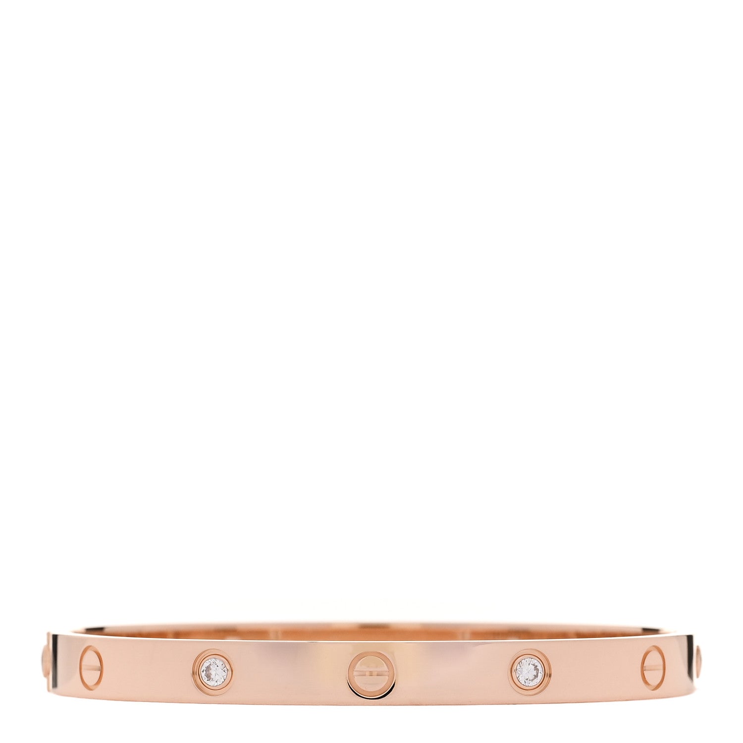 18K Pink Gold 4 Diamond LOVE Bracelet 17