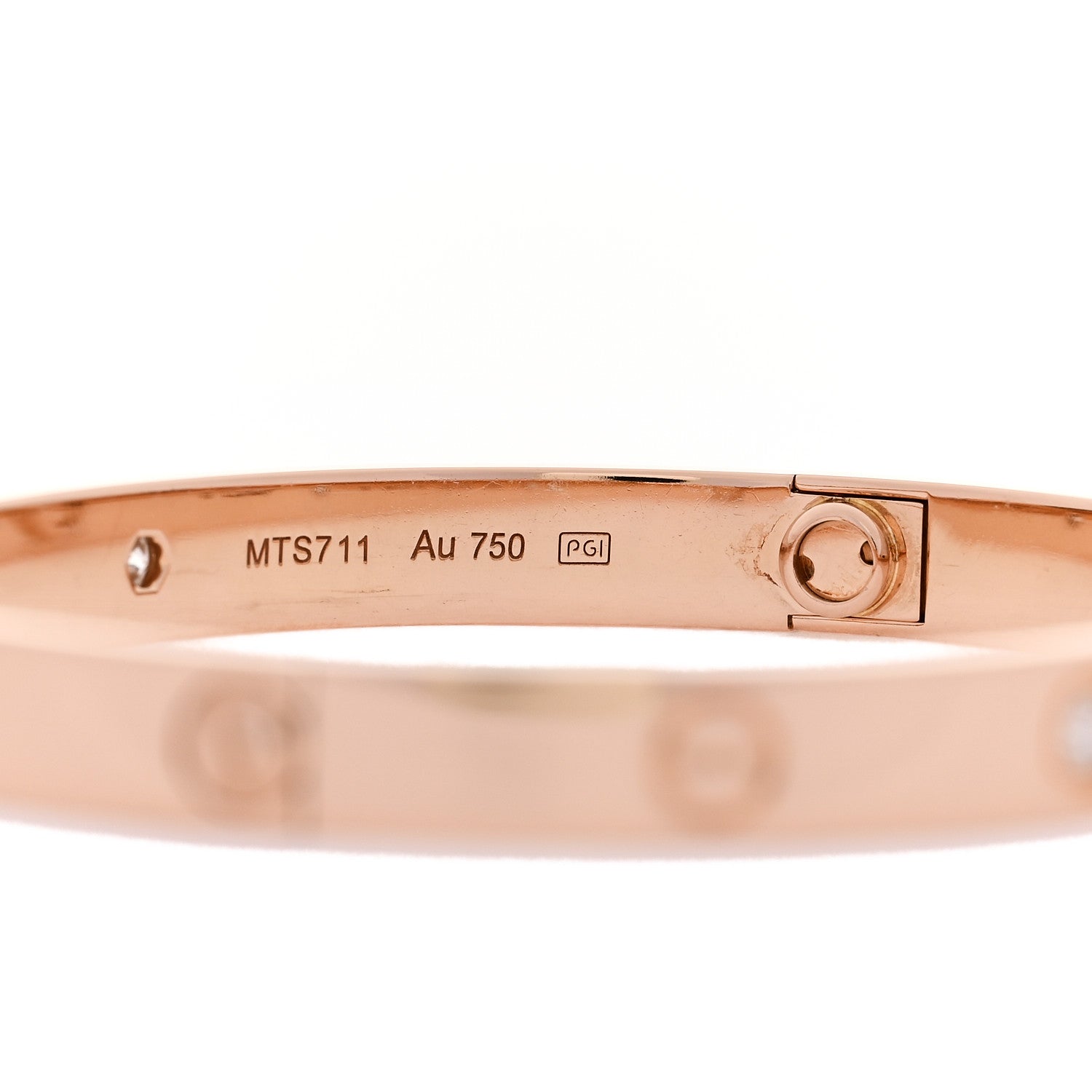 18K Pink Gold 4 Diamond LOVE Bracelet 17 — view 4
