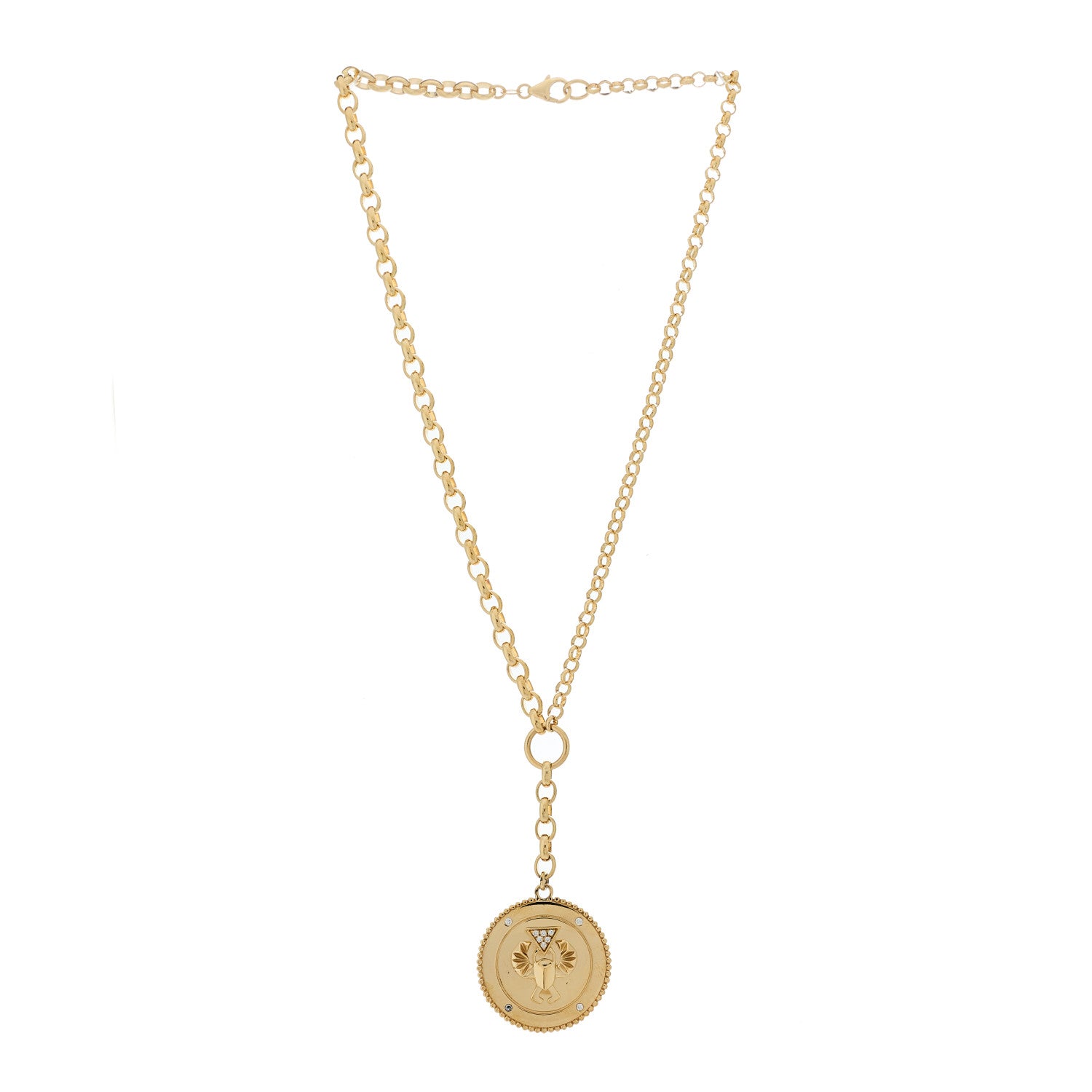 18K Yellow Gold Diamond Protection Large Mixed Belcher Extension Chain Necklace — view 3