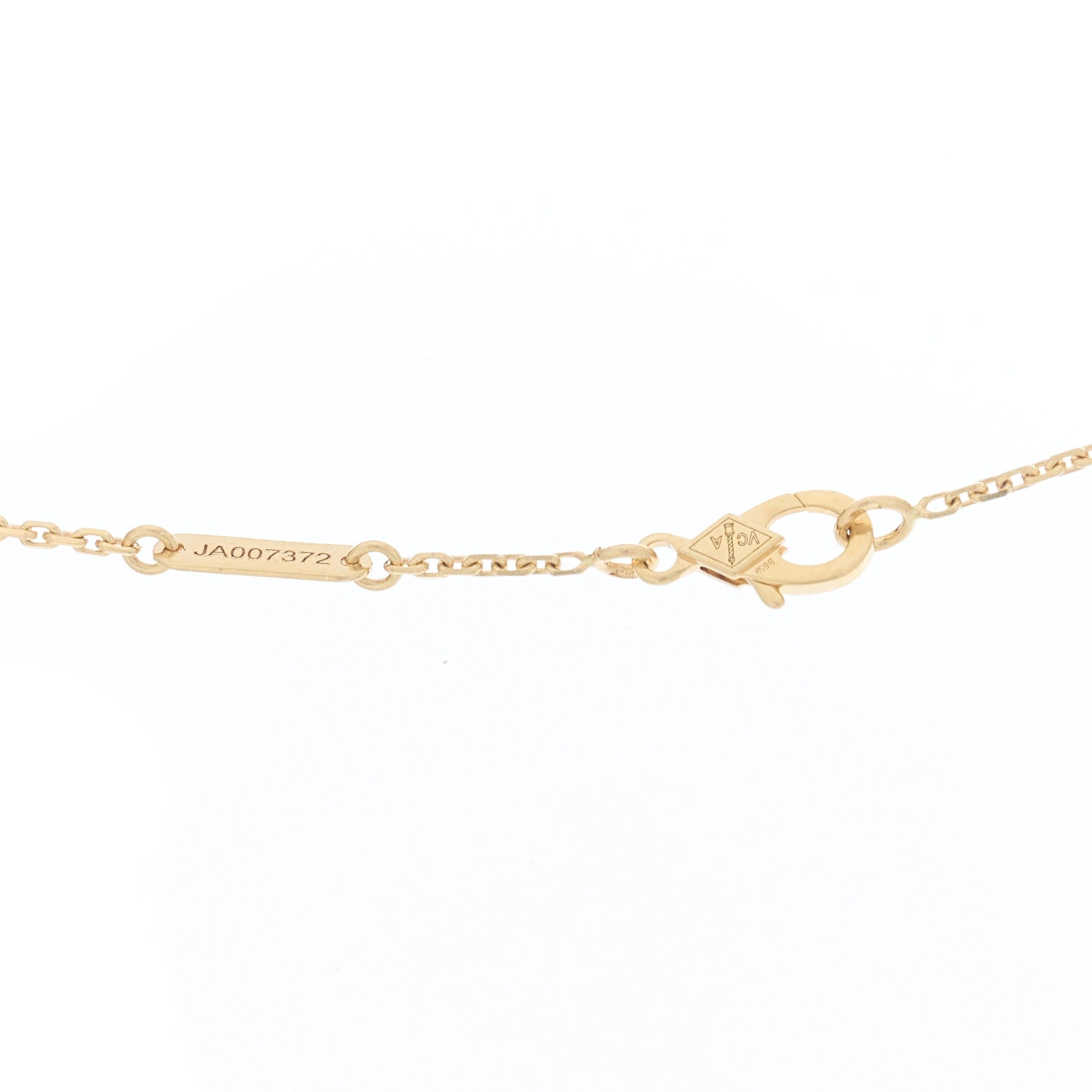18K Yellow Gold Carnelian Vintage Alhambra Pendant Necklace — view 4