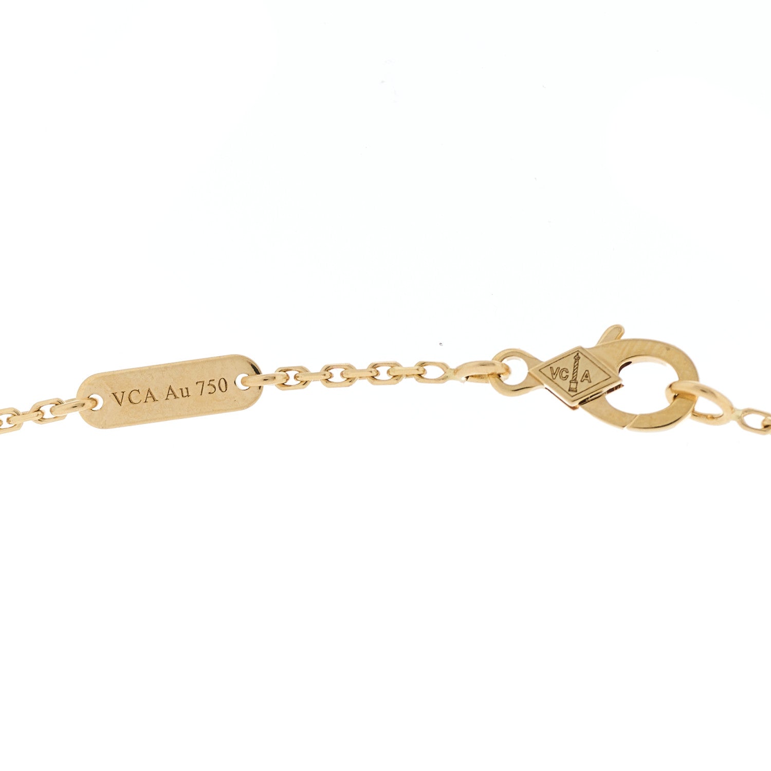 18K Yellow Gold Carnelian Vintage Alhambra Pendant Necklace — view 5