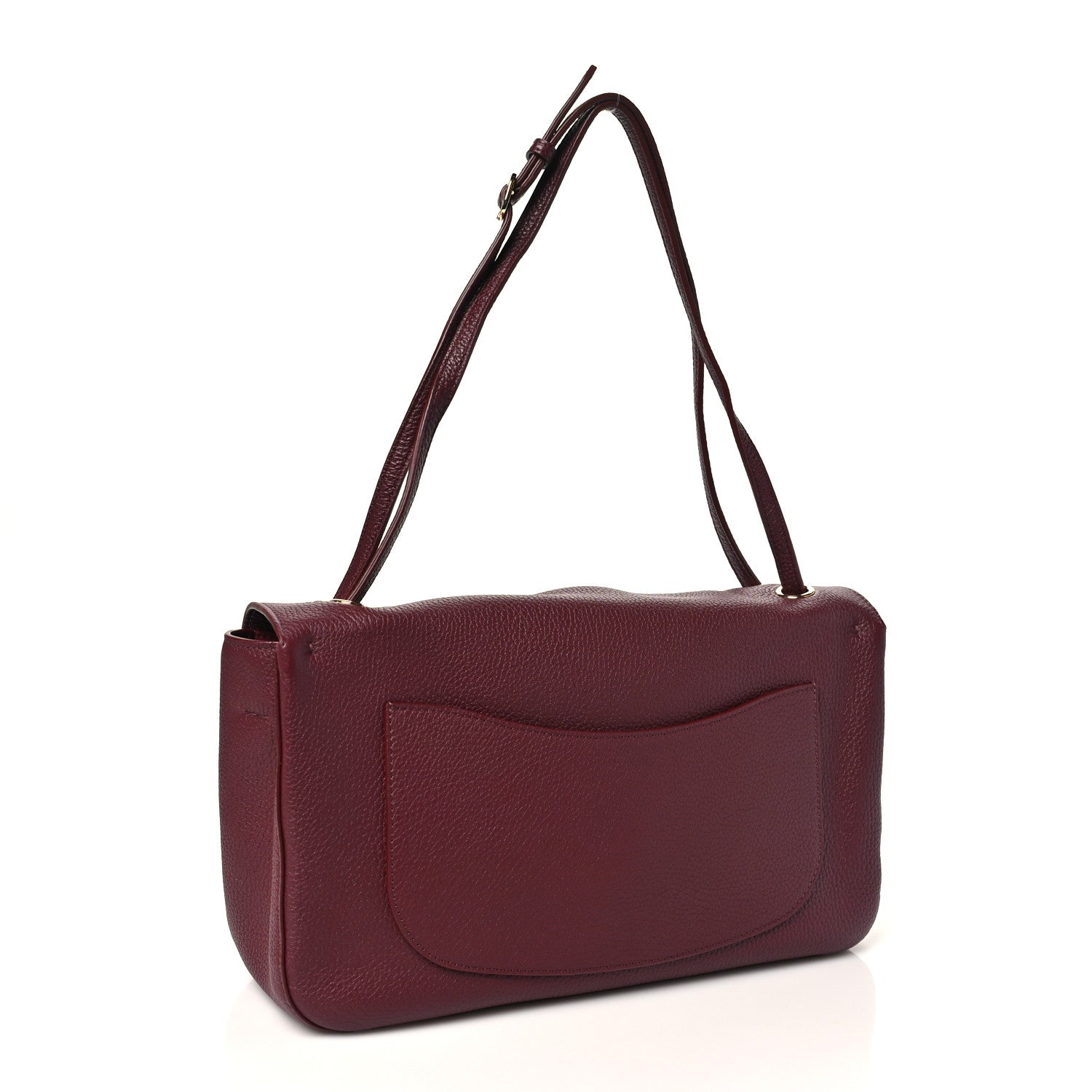 Grained Calfskin Small Souplissimo Maxi Flap Burgundy — view 5