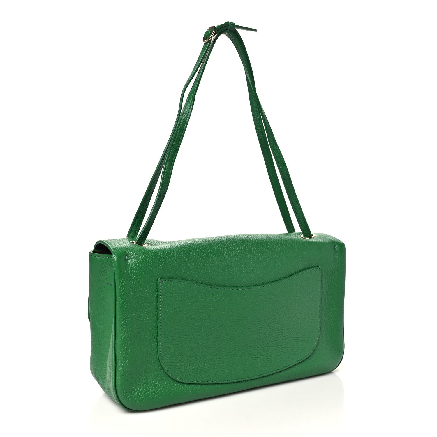 Grained Calfskin Small Souplissimo Maxi Flap Green — view 3
