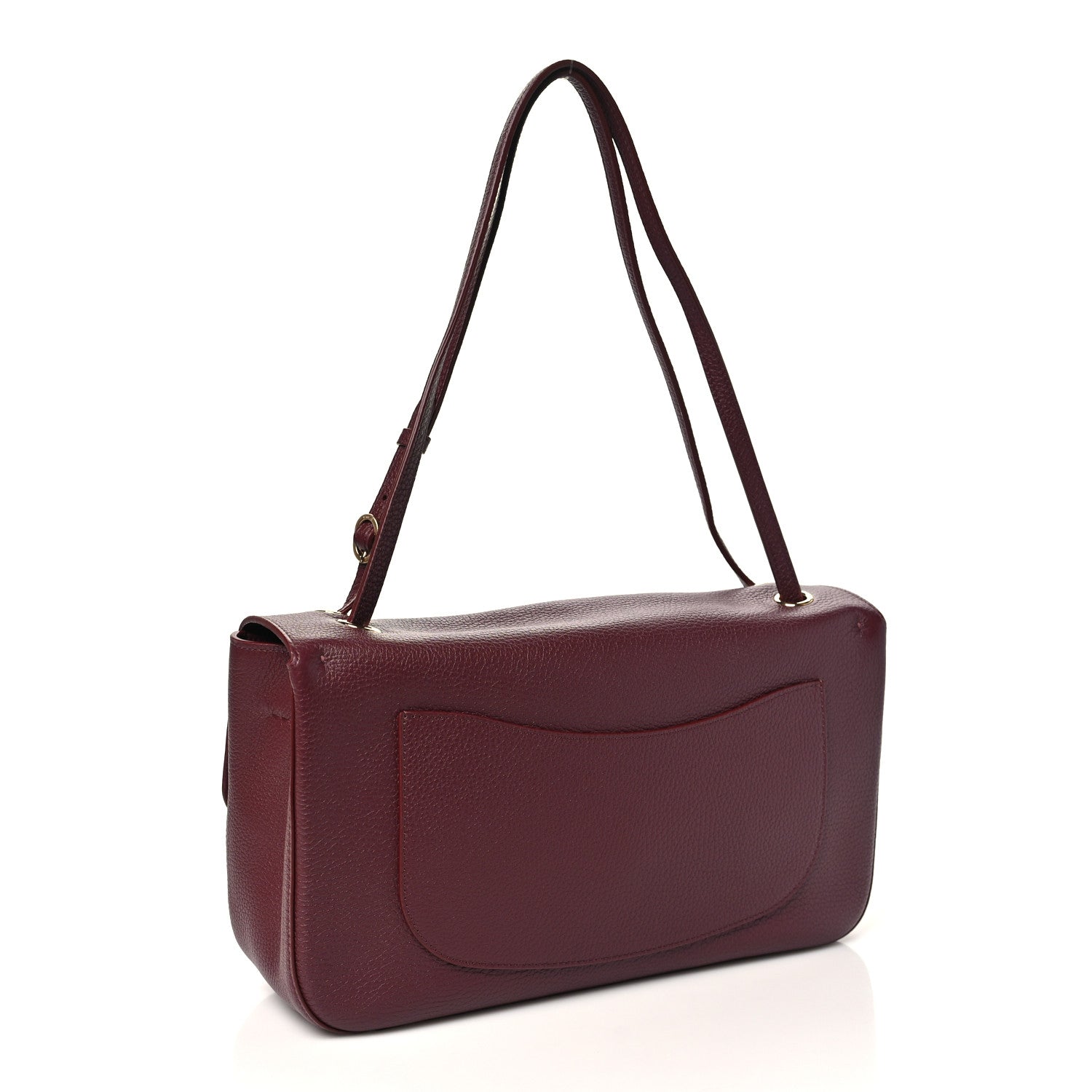 Grained Calfskin Small Souplissimo Maxi Flap Burgundy — view 4