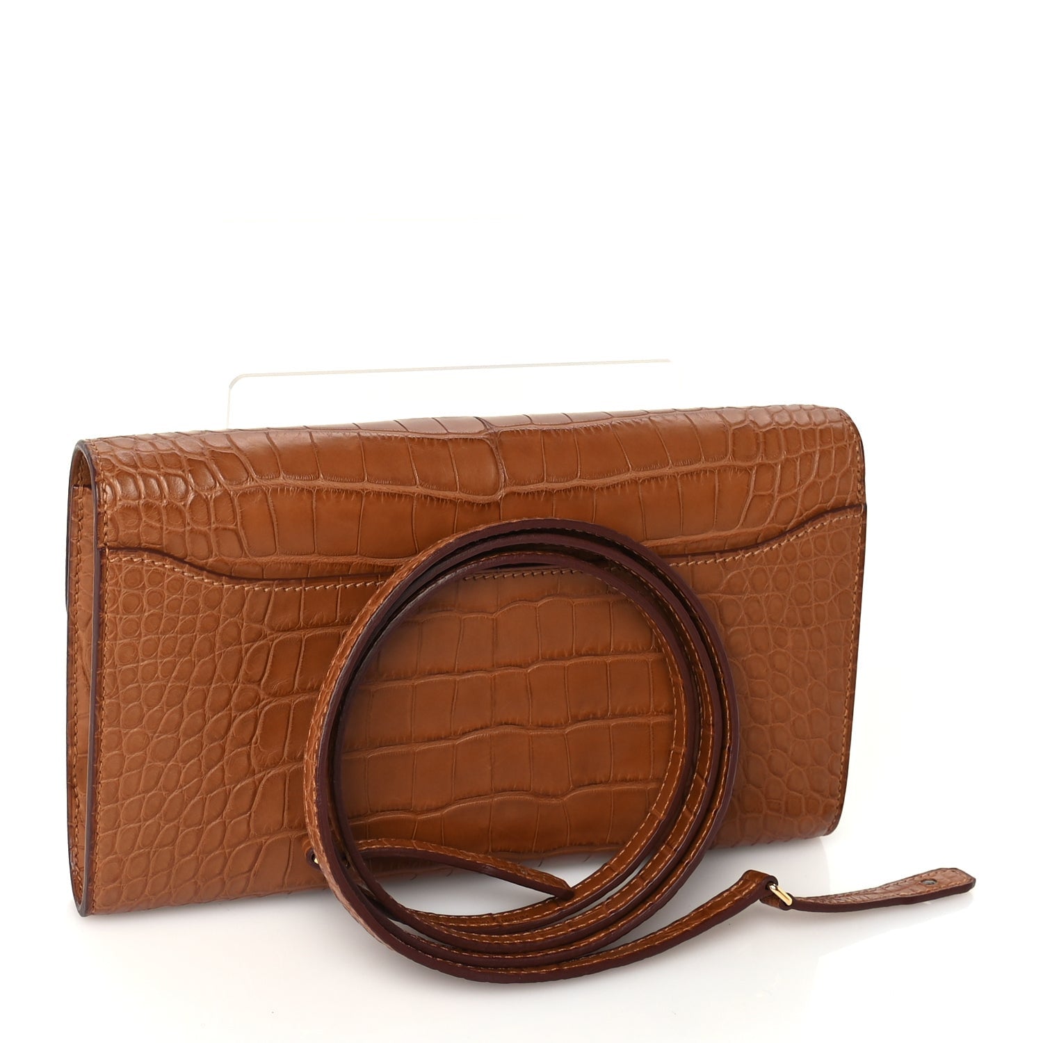 Matte Alligator Constance Long Wallet To Go Gold — view 2
