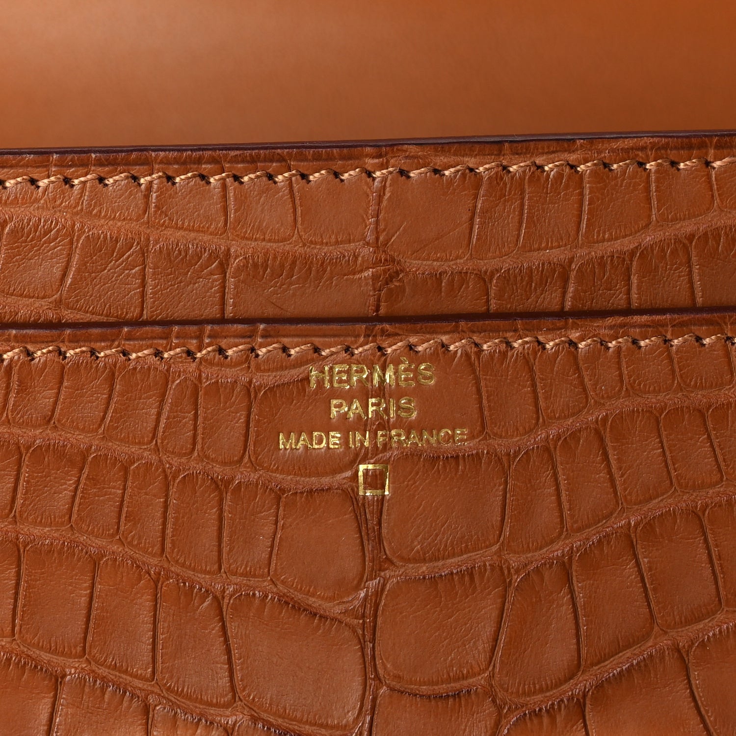 Matte Alligator Constance Long Wallet To Go Gold — view 4
