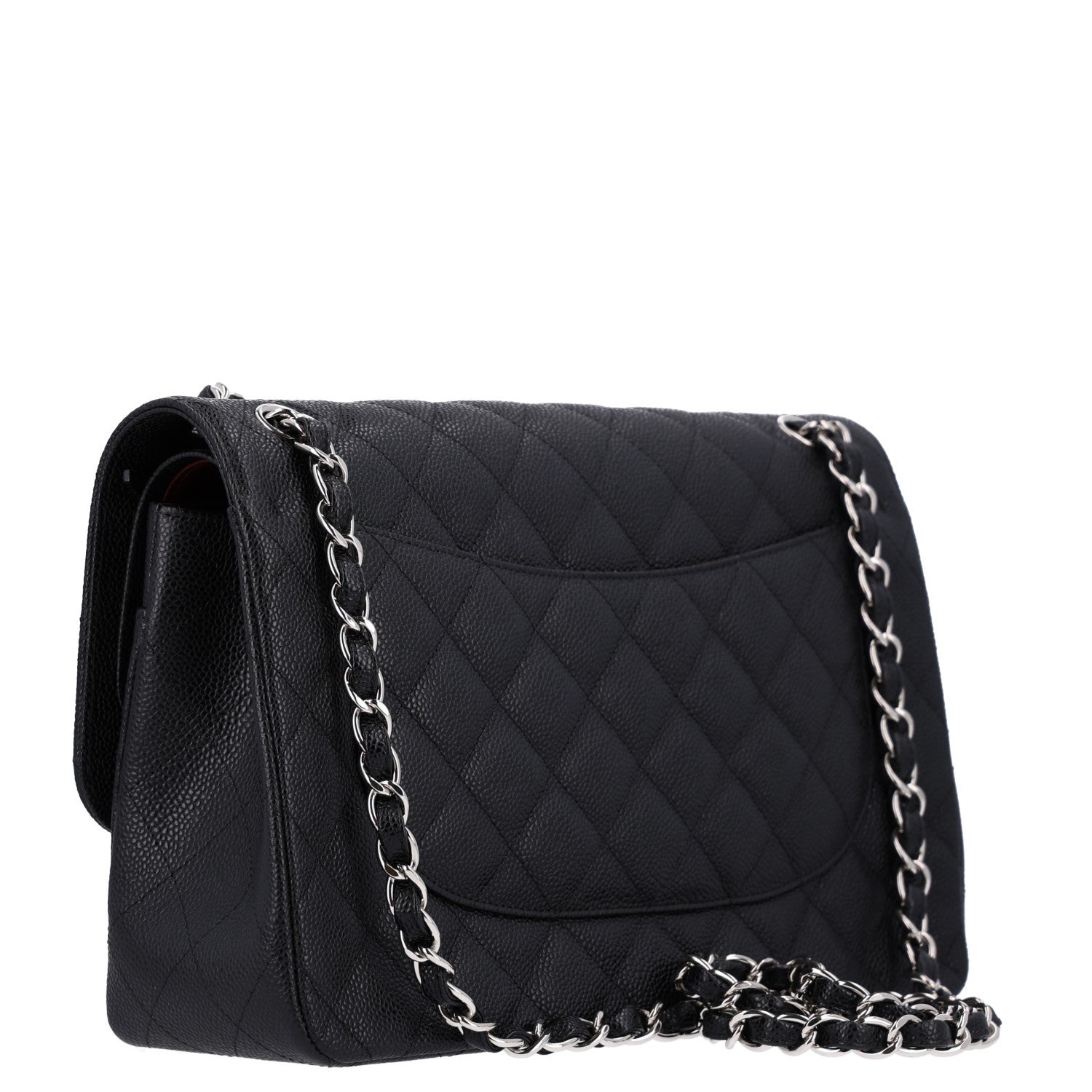 Caviar Quilted Jumbo Double Flap Black — view 3