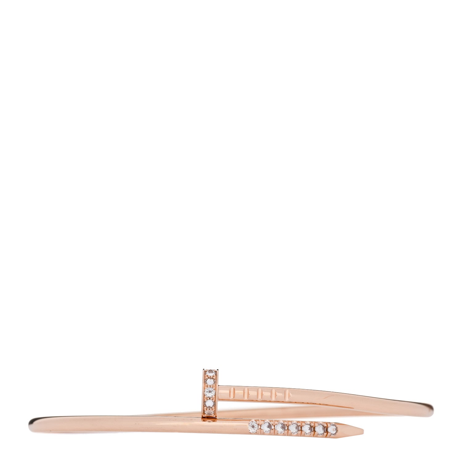 18K Pink Gold Diamond Small Juste Un Clou Reverse Set Bracelet 18