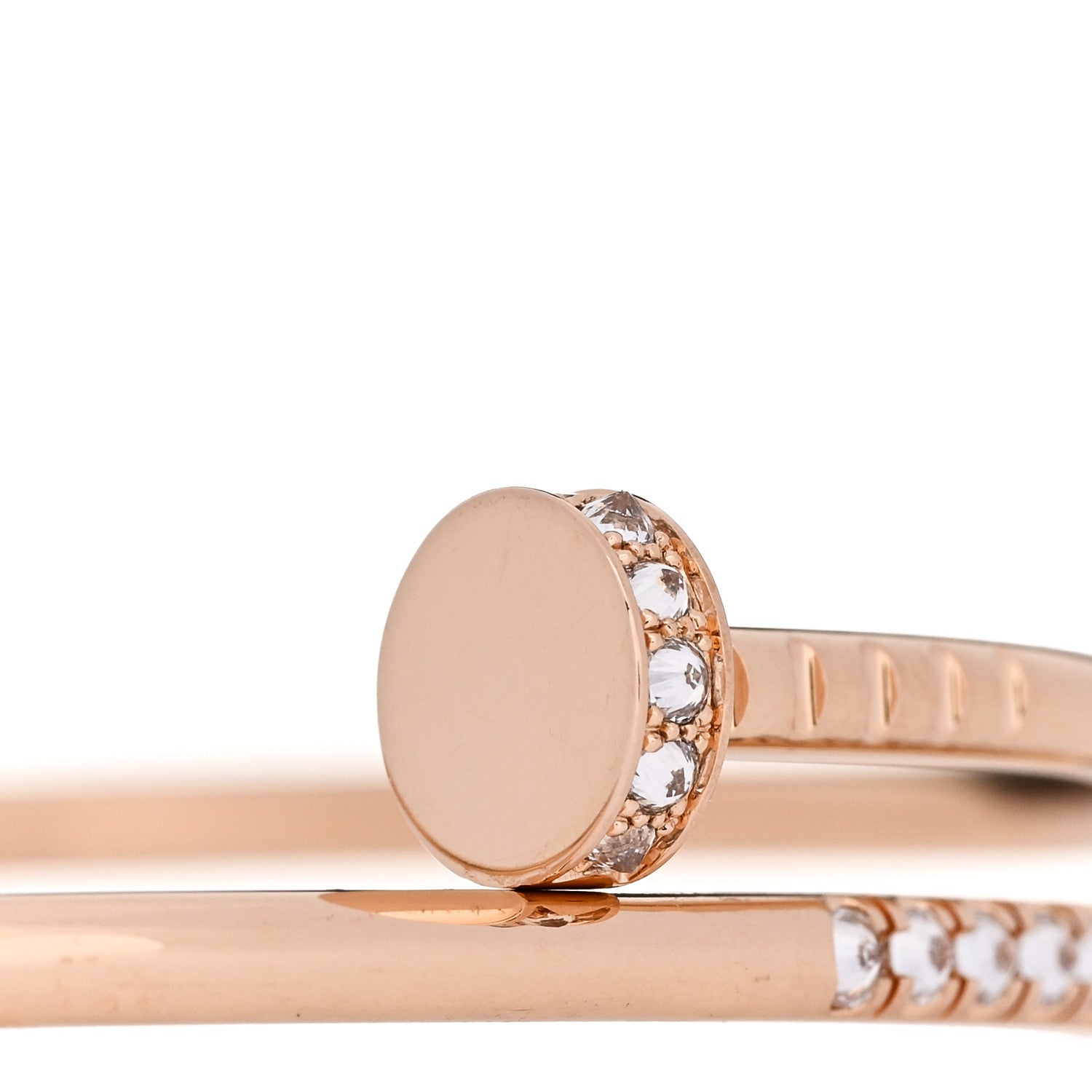 18K Pink Gold Diamond Small Juste Un Clou Reverse Set Bracelet 18 — view 3