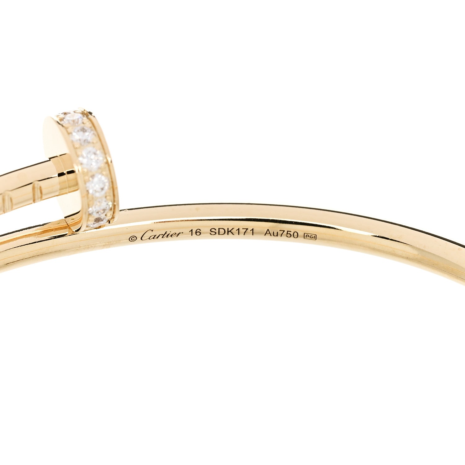 18K Yellow Gold Diamond Small Juste Un Clou Bracelet 16 — view 4