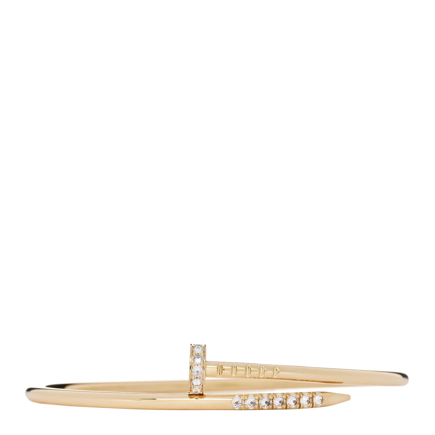 18K Yellow Gold Diamond Small Juste Un Clou Reverse Set Bracelet