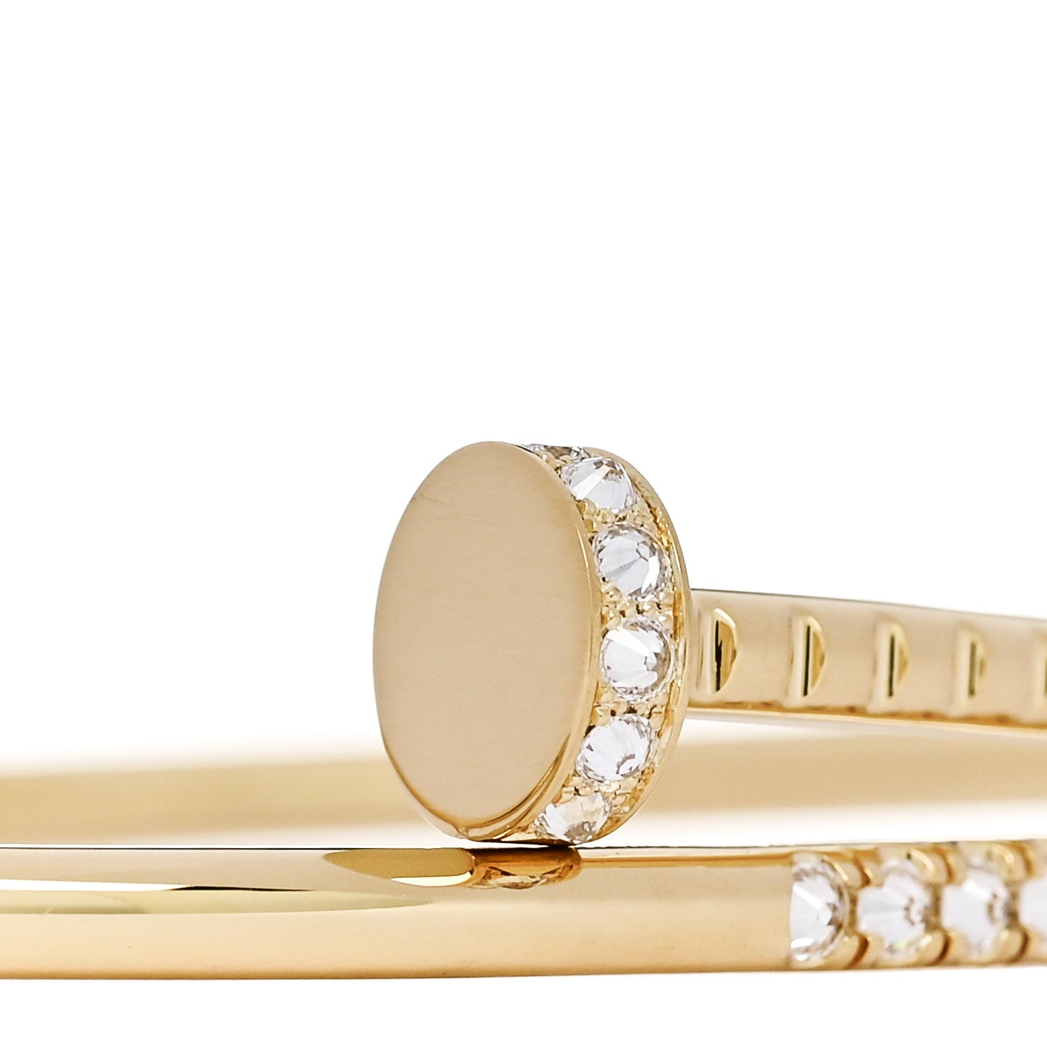 18K Yellow Gold Diamond Small Juste Un Clou Reverse Set Bracelet — view 3
