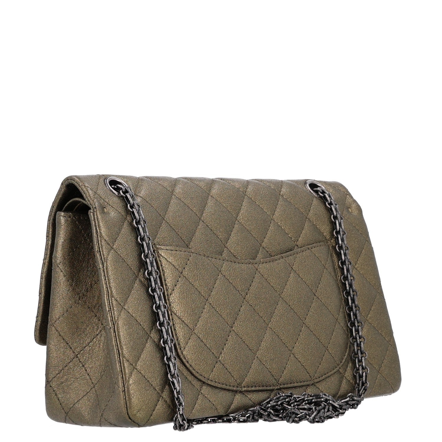 Metallic Calfskin Quilted 2.55 Reissue 226 Flap Green — view 3