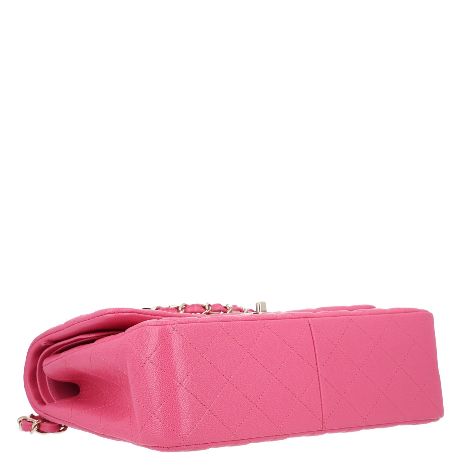 Caviar Quilted Jumbo Double Flap Pink — view 4