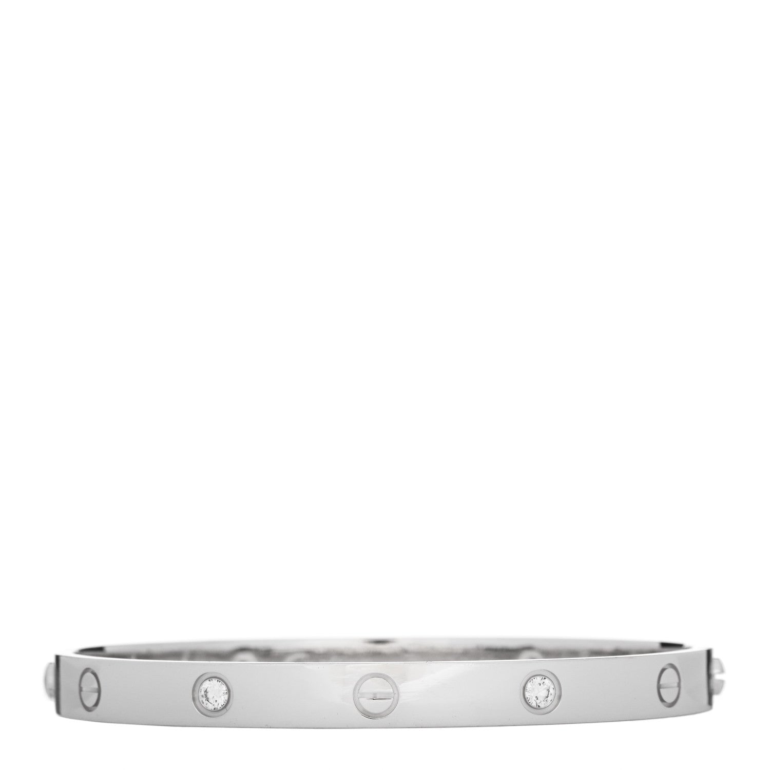 18K White Gold 4 Diamond Love Bracelet 19