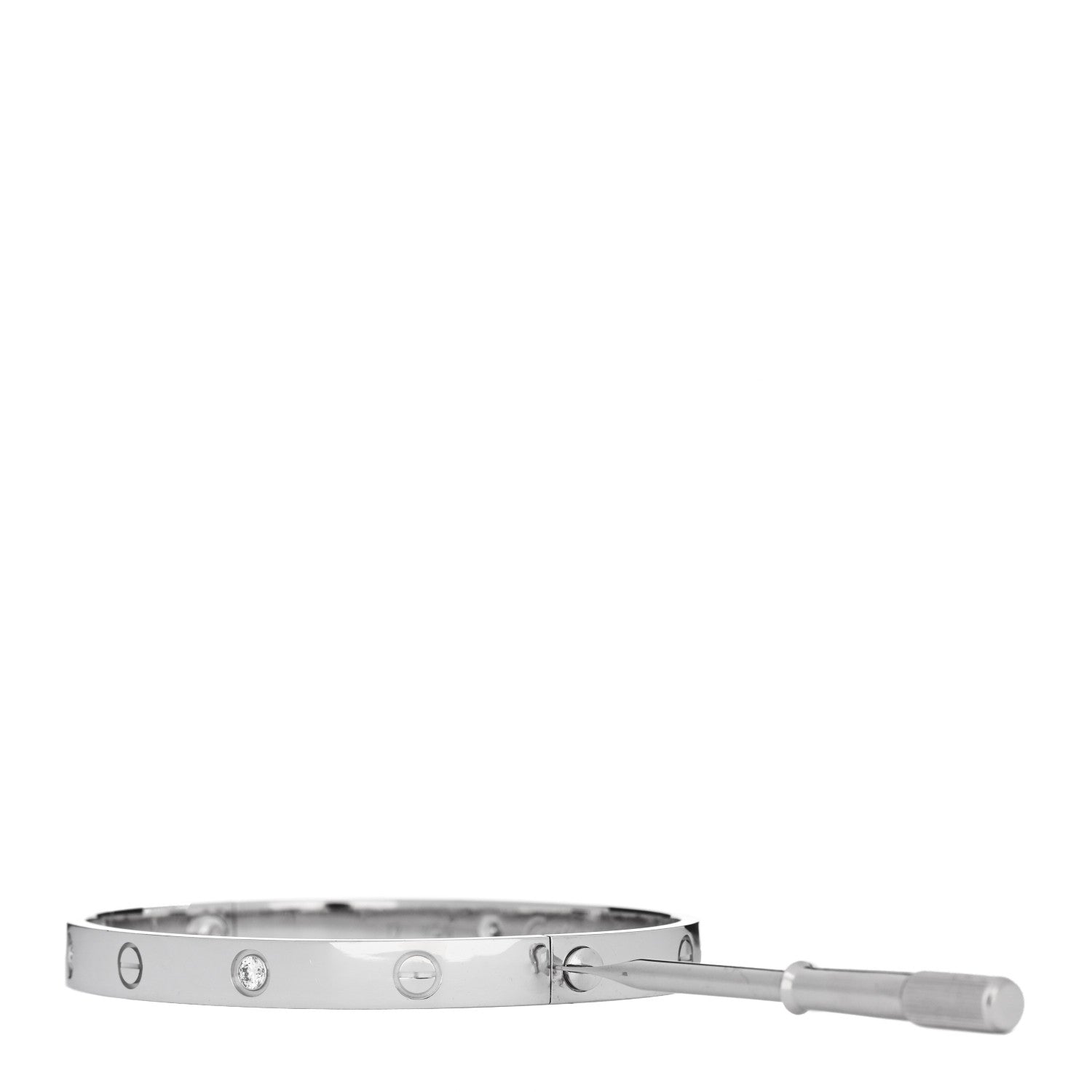 18K White Gold 4 Diamond Love Bracelet 19 — view 3