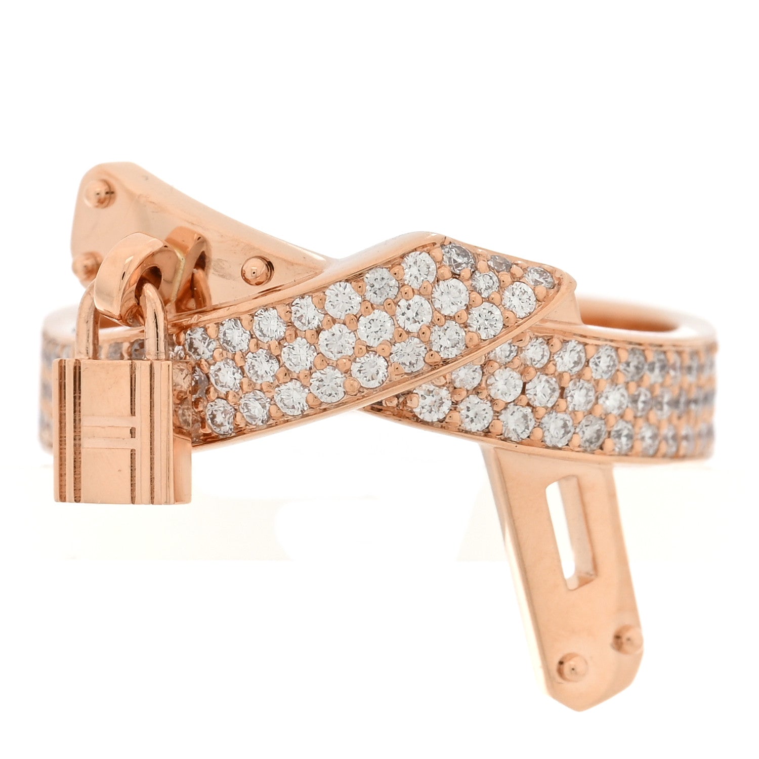 18K Rose Gold Diamond Kelly Gavroche Ring 52 6