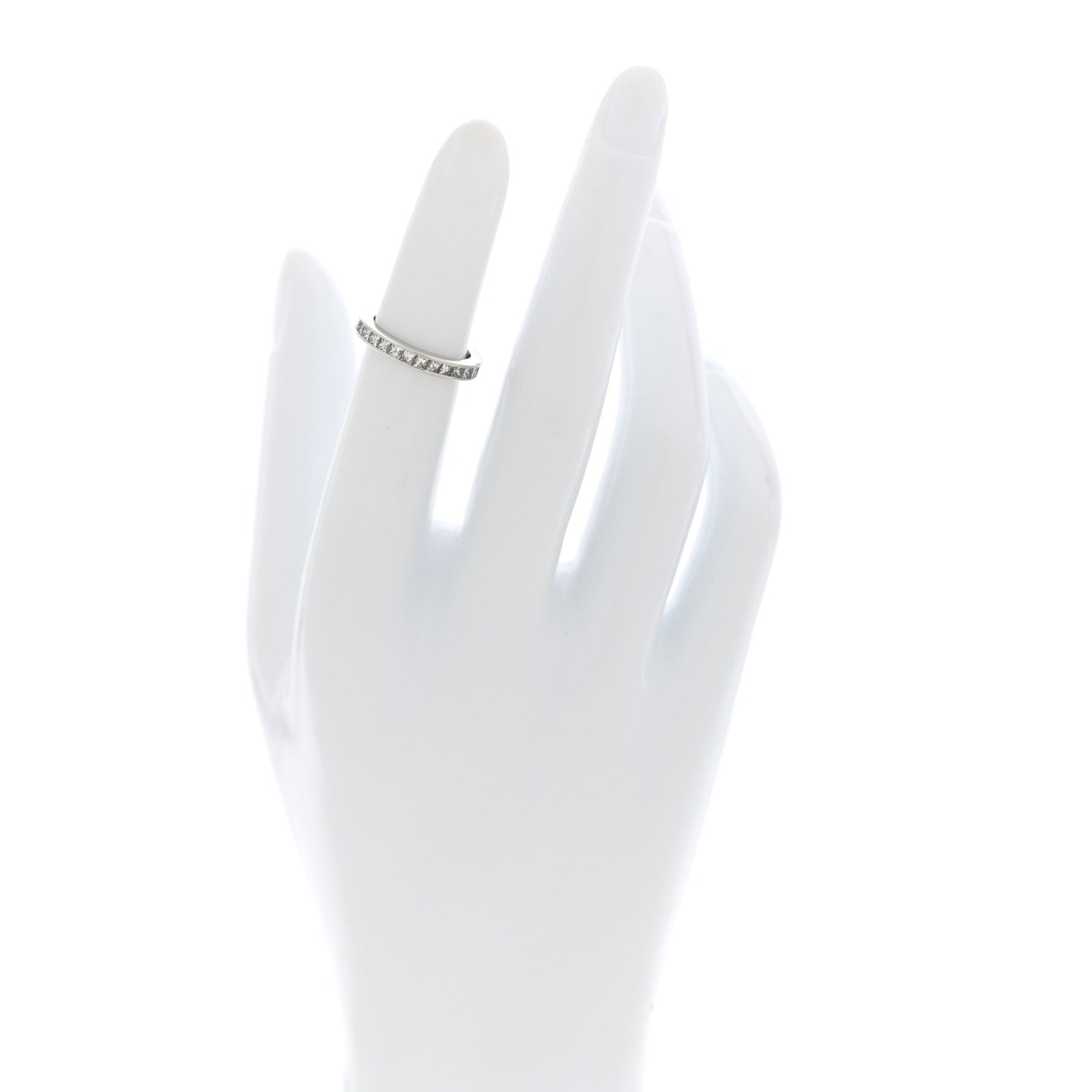 Platinum Diamond Channel Set Princess Wedding Band Ring 46 3.75 — view 2