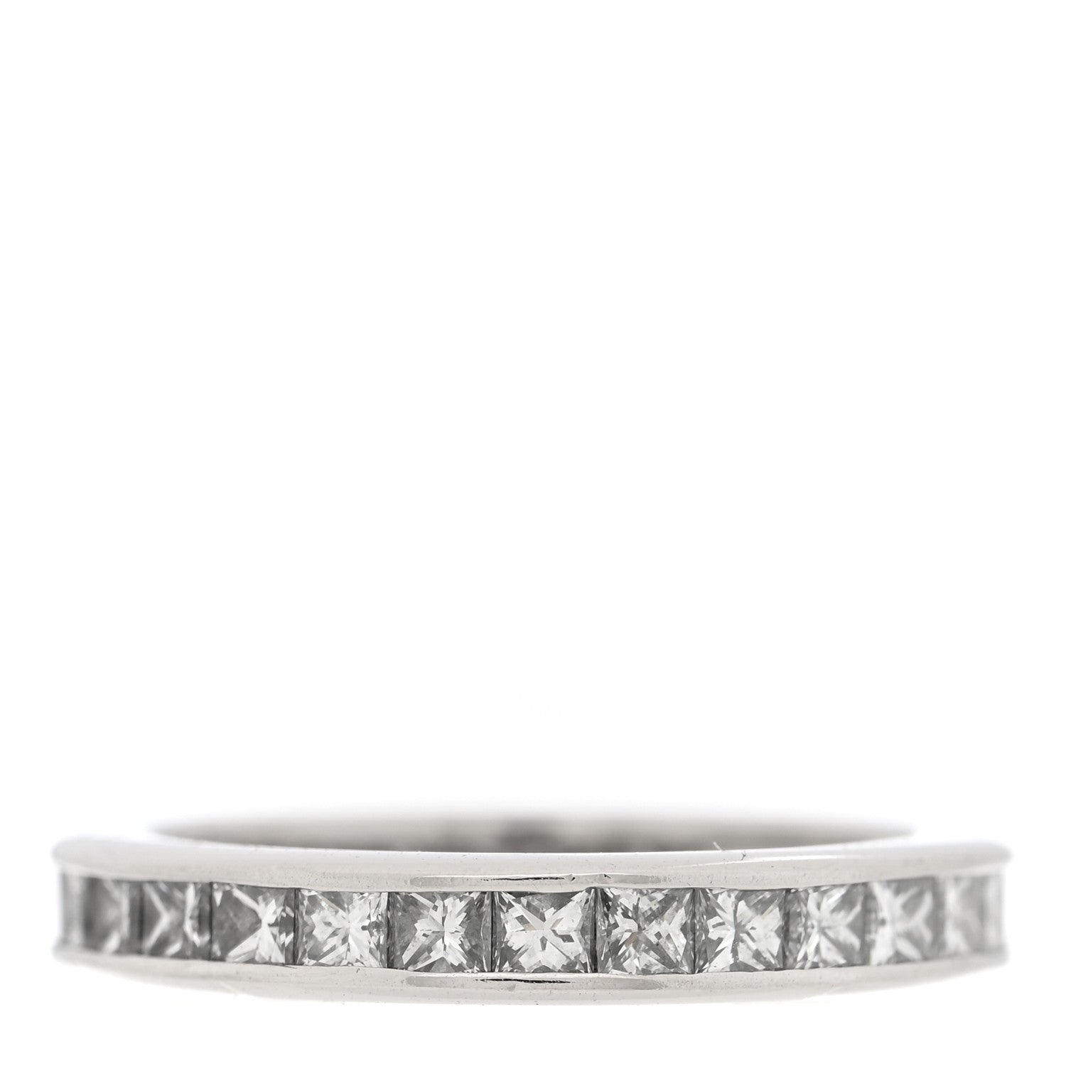 Platinum Diamond Channel Set Princess Wedding Band Ring 46 3.75 — view 3