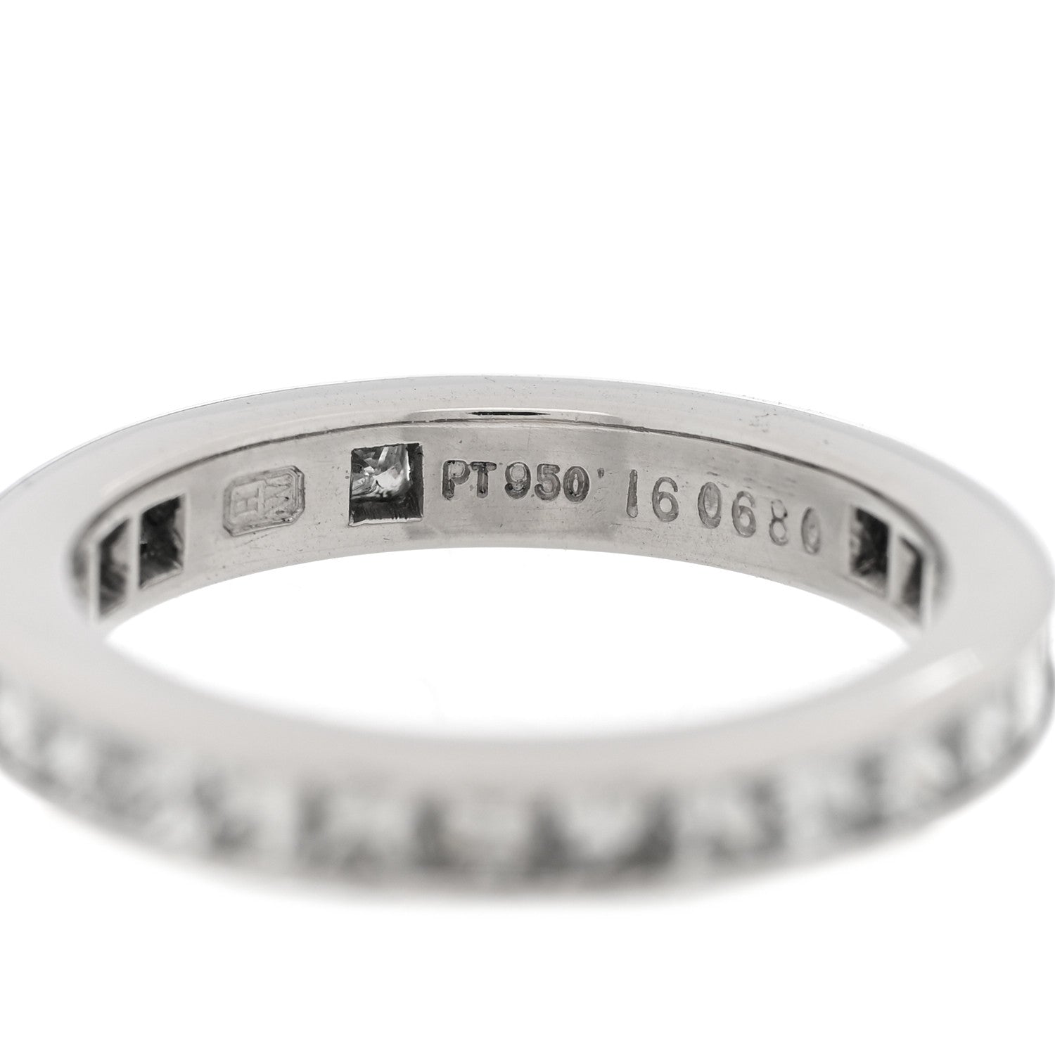 Platinum Diamond Channel Set Princess Wedding Band Ring 46 3.75 — view 4