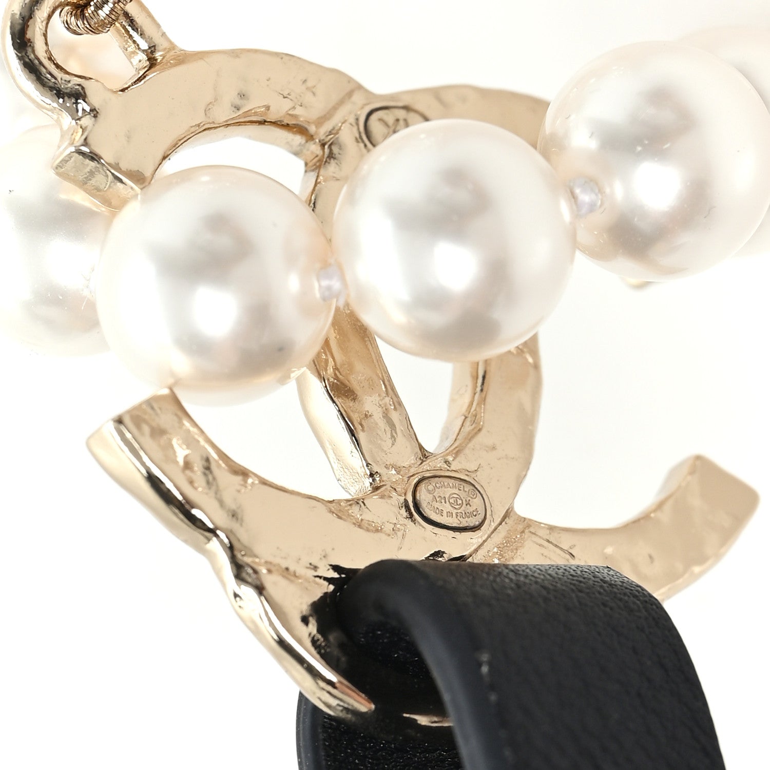 Calfskin Pearl CC Suspenders XL Black Pearly White — view 3