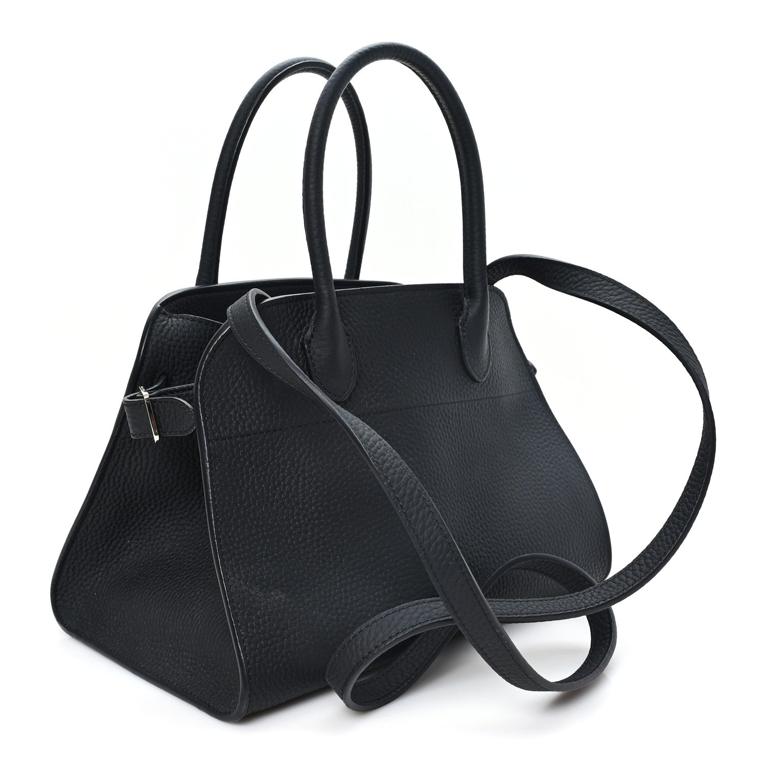 Grained Calfskin Soft Margaux 10 Bag Black — view 3