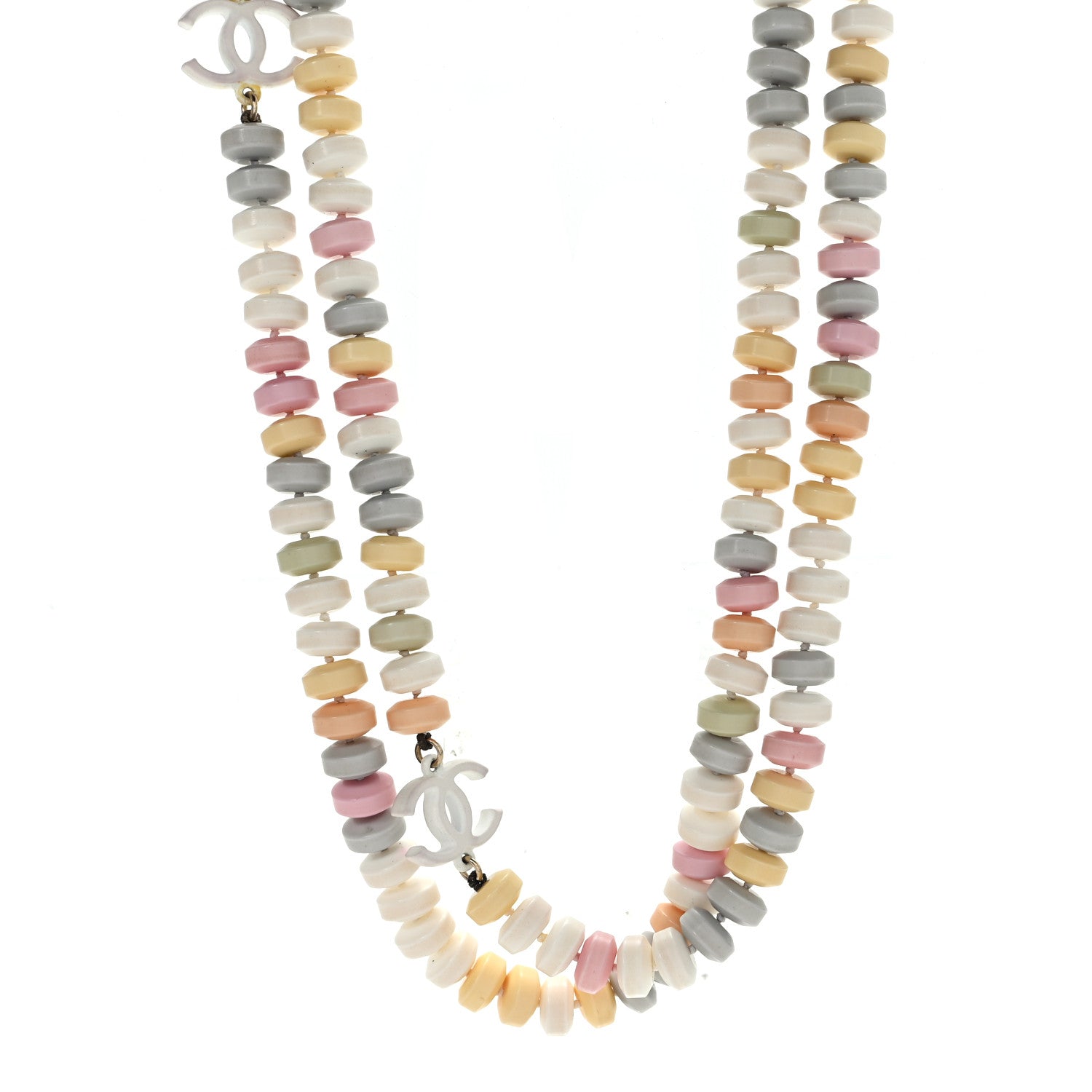 Candy CC Double Strand Necklace Multicolor