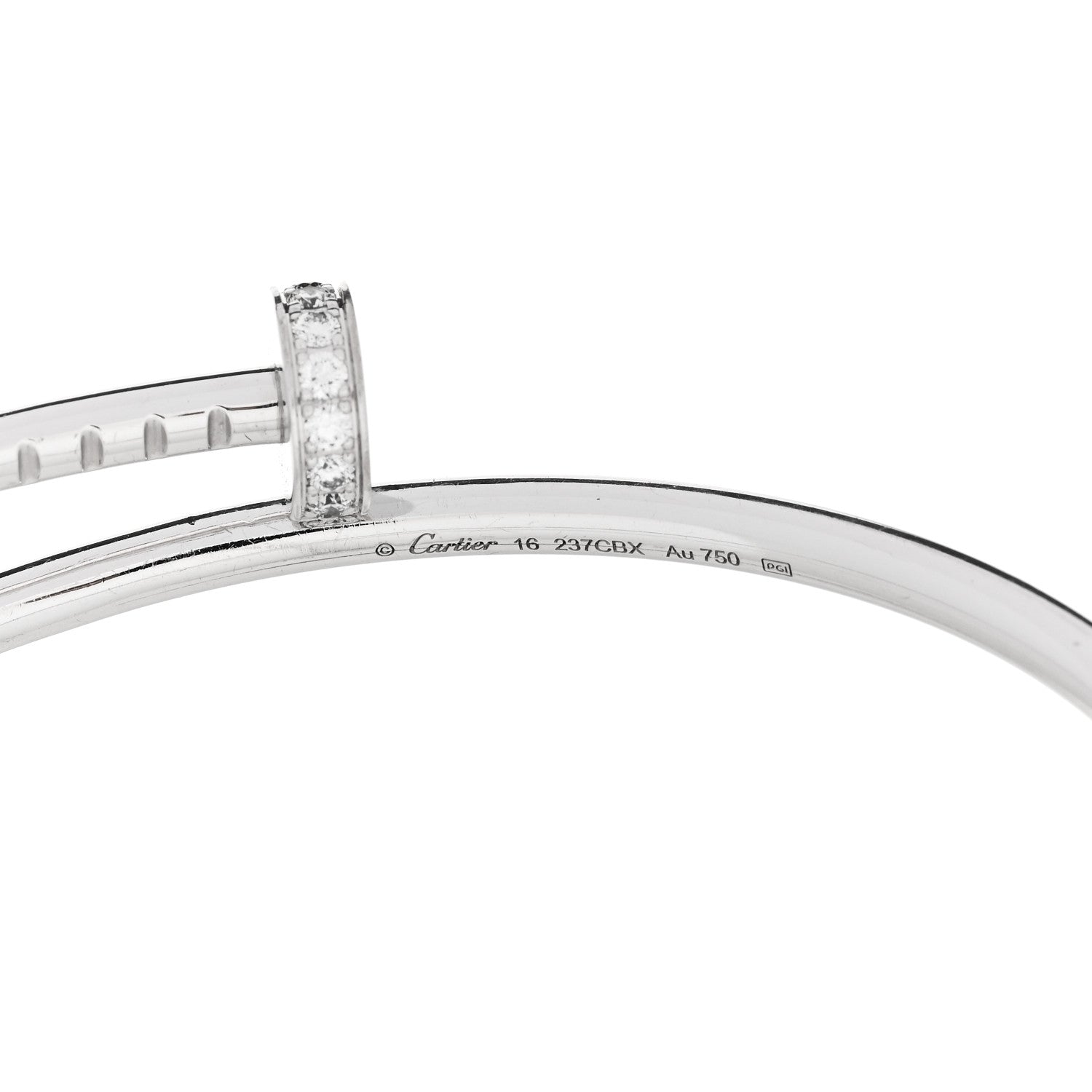 18K White Gold Diamond Small Juste Un Clou Bracelet 16 — view 4