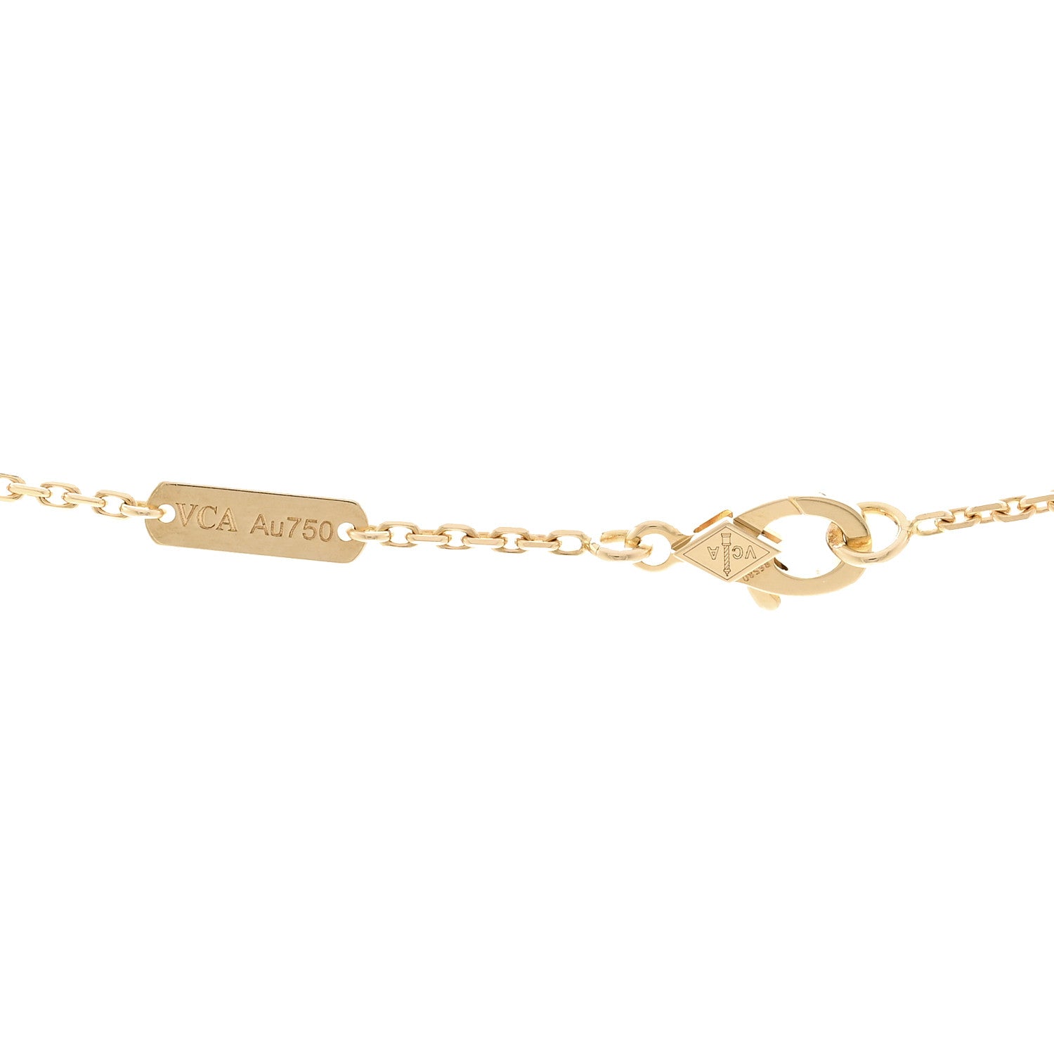 18K Yellow Gold Carnelian Vintage Alhambra Pendant Necklace — view 4